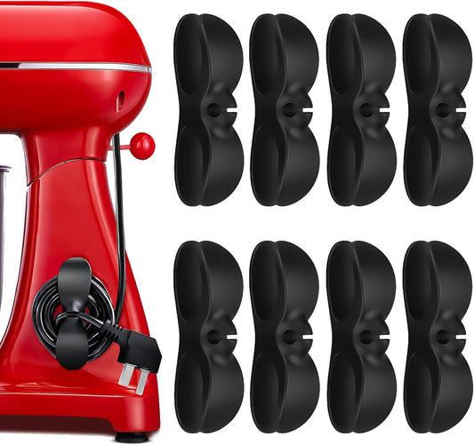 8 Pack Cord Organizer - Black Appliance Cord Organizer, Cord Wrapper and Holder for Kitchen Appliances