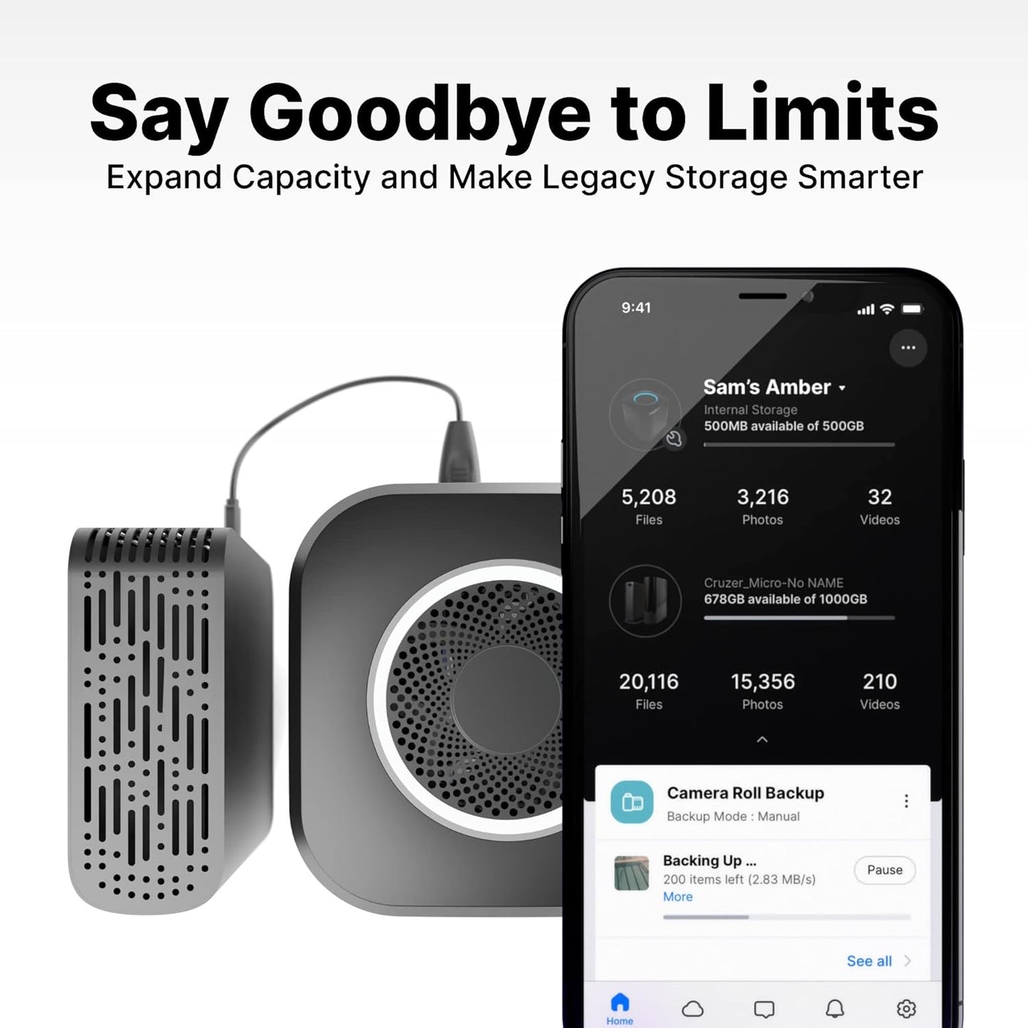 AmberPRO Personal Cloud Storage Device + AC2600 WiFi Router. Dual 1TB Hard Drives with RAID 1 or Optional 2TB with RAID 0. Plex and Home Assistant. iOS/Android/Windows/Mac Compatible. AM1211-1TB