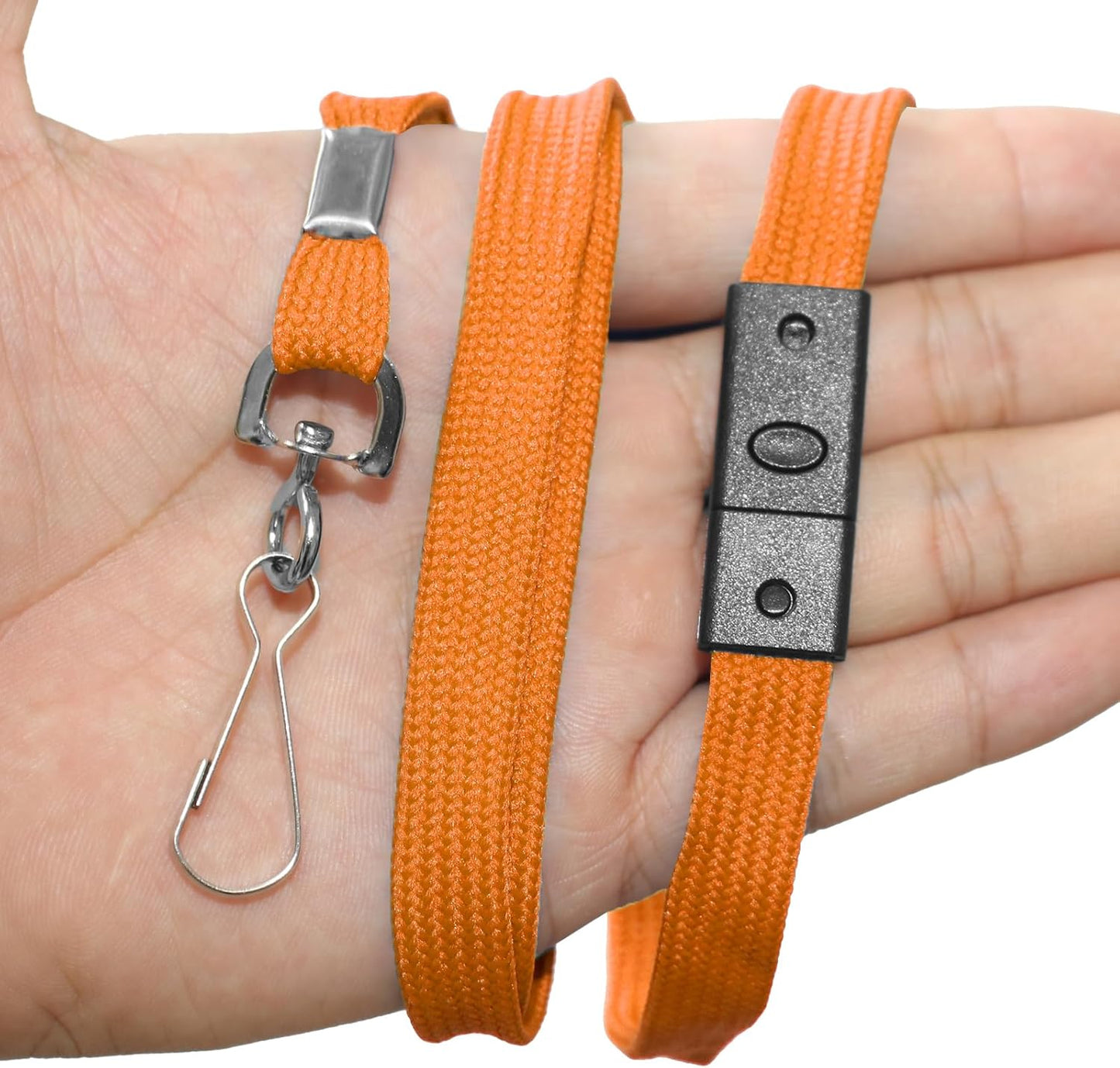 60 Pcs Breakaway Lanyards Safety Orange Lanyard with Swivel J Hook Premium Bulk Flat Lanyards 36" for ID Name Badge Holder, ID Badges Cruise, School, Students, Coach, Festival and Hang Keys