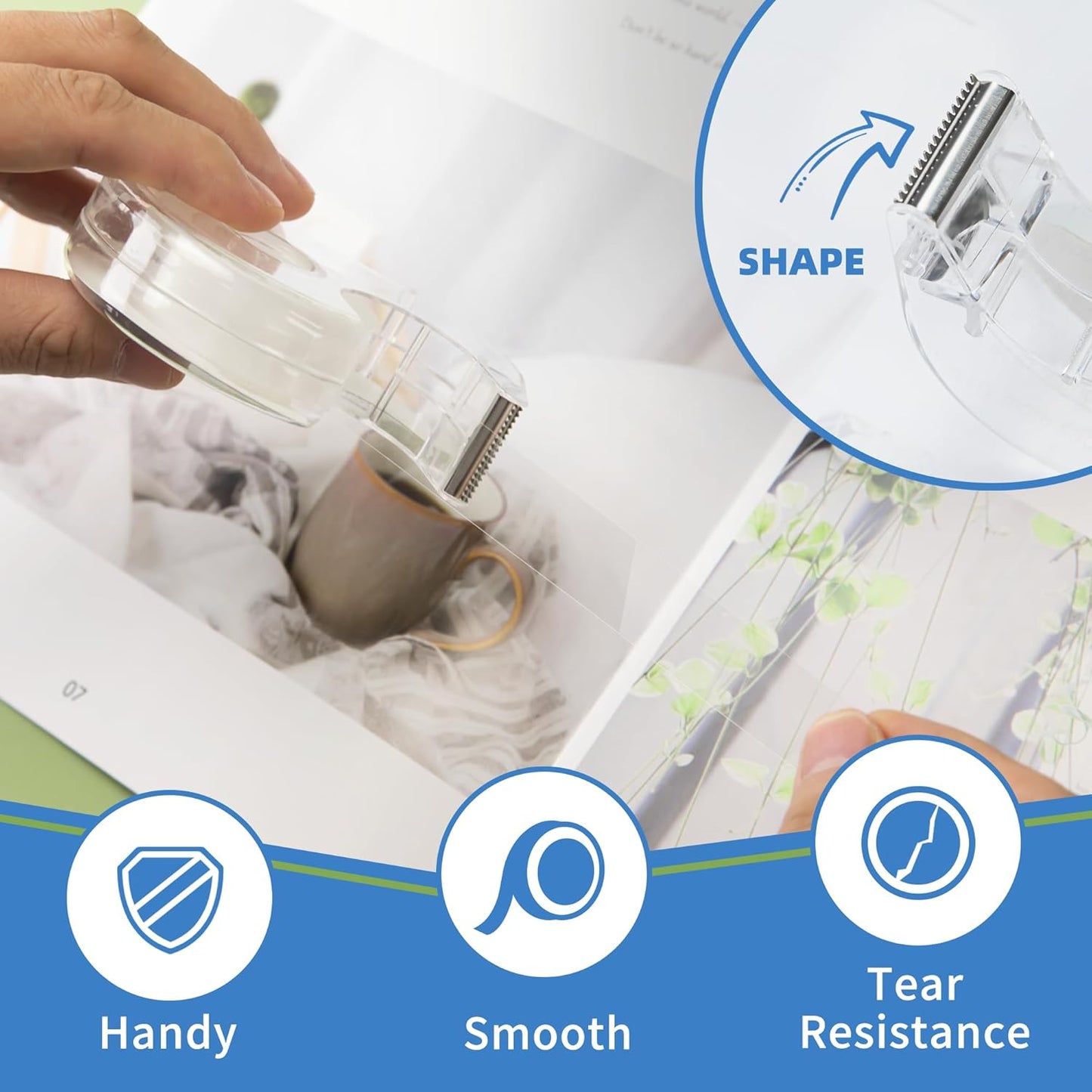 18 Pcs Transparent Tape with Dispenser, 0.7 x 1000 in Clear Tape Rolls Bulk, Office Tape Refills for Desk, Craft, and Gift Wrapping