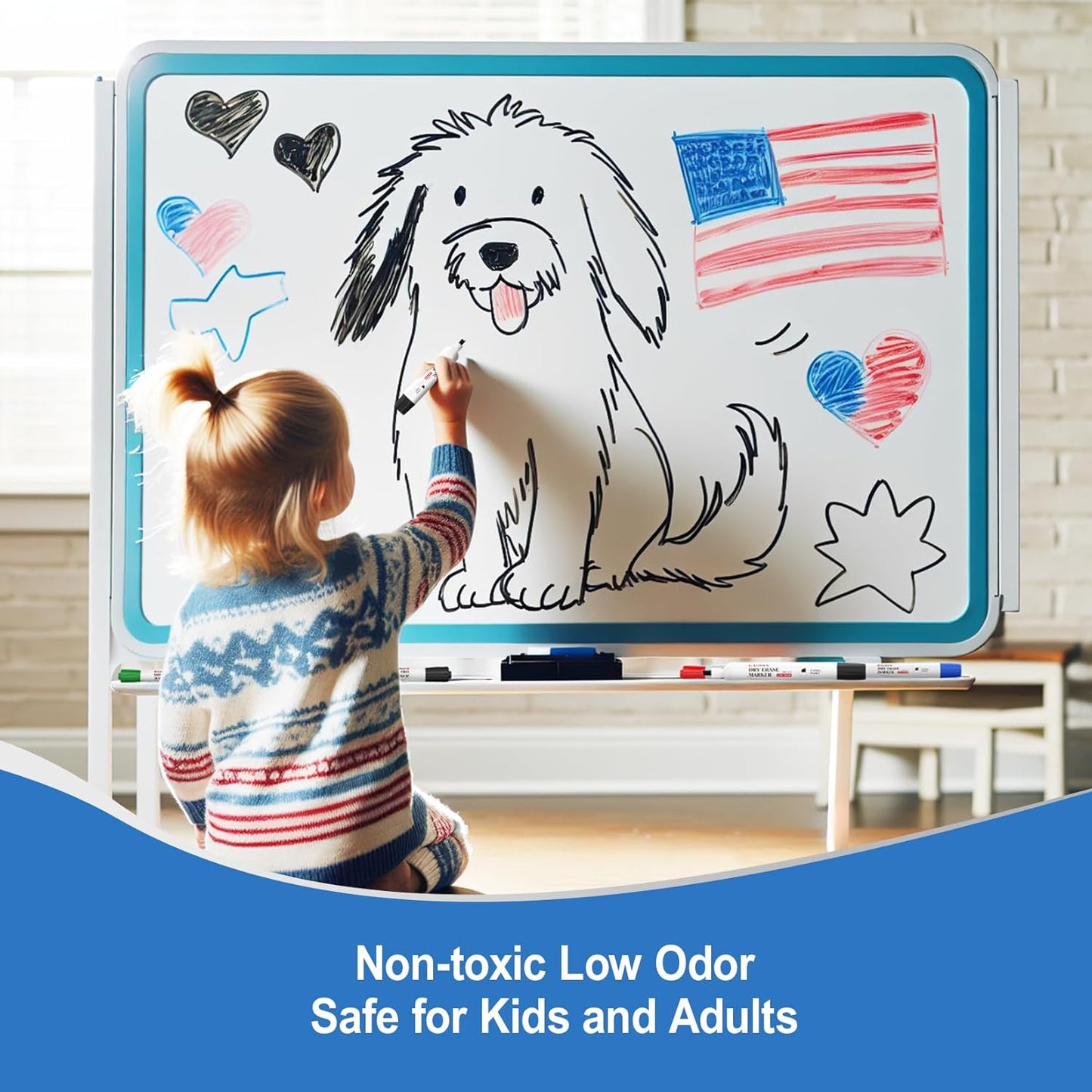 Comix Dry Erase Markers, 4 Assorted Colors, 4 Sets of 36 Markers, 144 Markers Total, Chisel Tip Whiteboard Makrers for Teachers Office & School Supplies