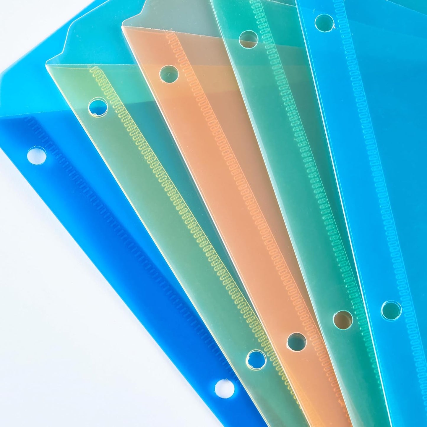 Amazon Basics Binder Organizer Poly Jacket, 3 Hole Punch, Assorted Colors, Pack of 5