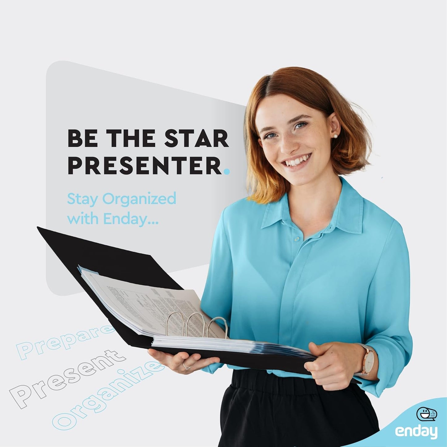 3 Inch Binder 3 Ring Binders Black, Slant D-Ring 3” Clear View Cover with 2 Inside Pockets, Heavy Duty Colored School Supplies Office and Home Binders, 6 Pack – by Enday