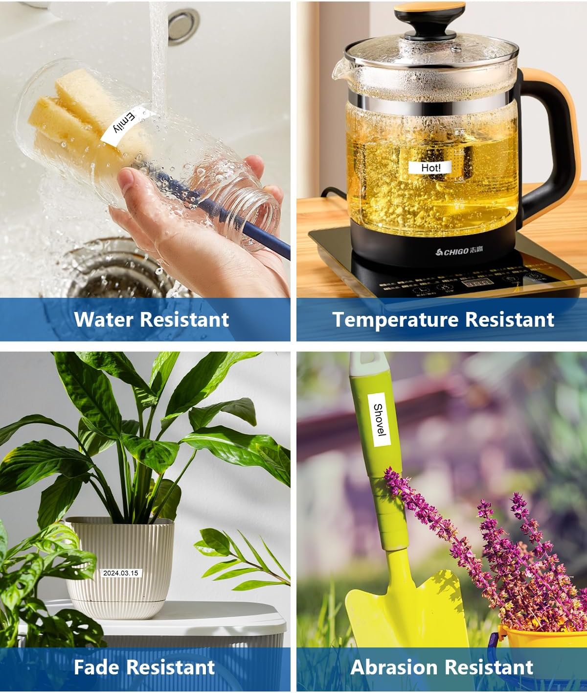 TZe TZ Tape 12mm 0.47 Inch Label Maker Tape Laminated White Compatible for TZe 12mm Tape Refills for P Touch PT-H110 D210 D220 D400 D600 (Black on White, 5-Pack)