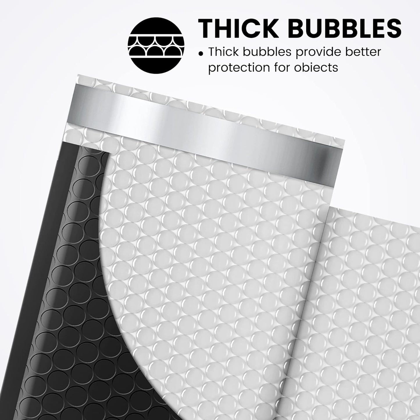 Fuxury Black Bubble Mailers 4x8" 100 Pack Waterproof Padded Envelopes Usable Size 4x7" Self Seal Bubble Envelopes Padded Mailers for Small Business, Envelope Mailers