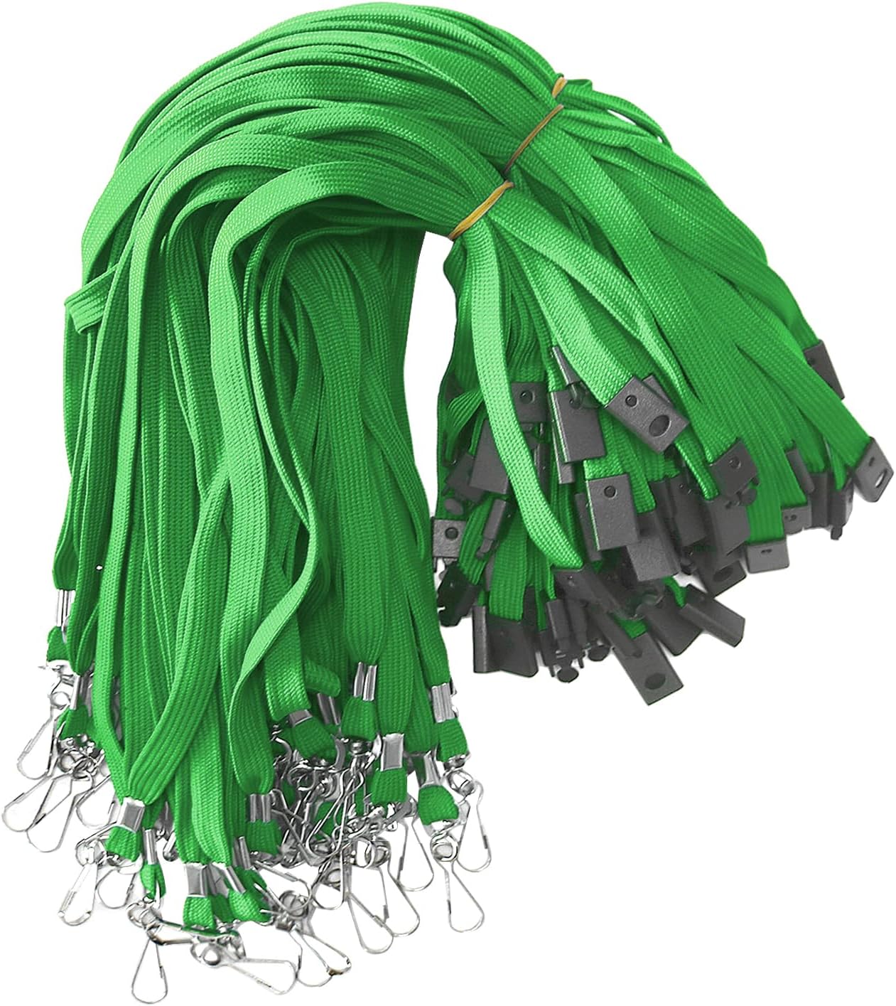 60 Pcs Breakaway Lanyards Safety Green Lanyard with Swivel J Hook Premium Bulk Flat Lanyards 36" for ID Name Badge Holder, ID Badges Cruise, School, Students, Coach, Festival and Hang Keys