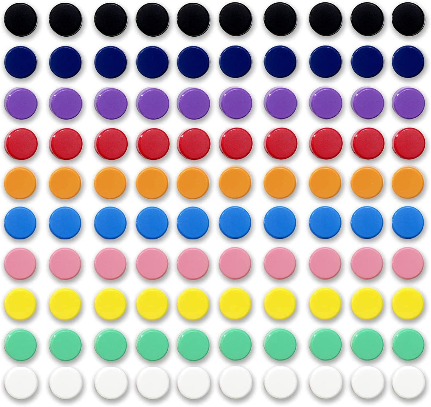 Qualsen Fridge Magnets, 100pcs Small Refrigerator Magnets for Whiteboard, Kids, Mini Cute Magnet for Locker, White Board, Kitchen, Office, Classroom (10 Colorful)