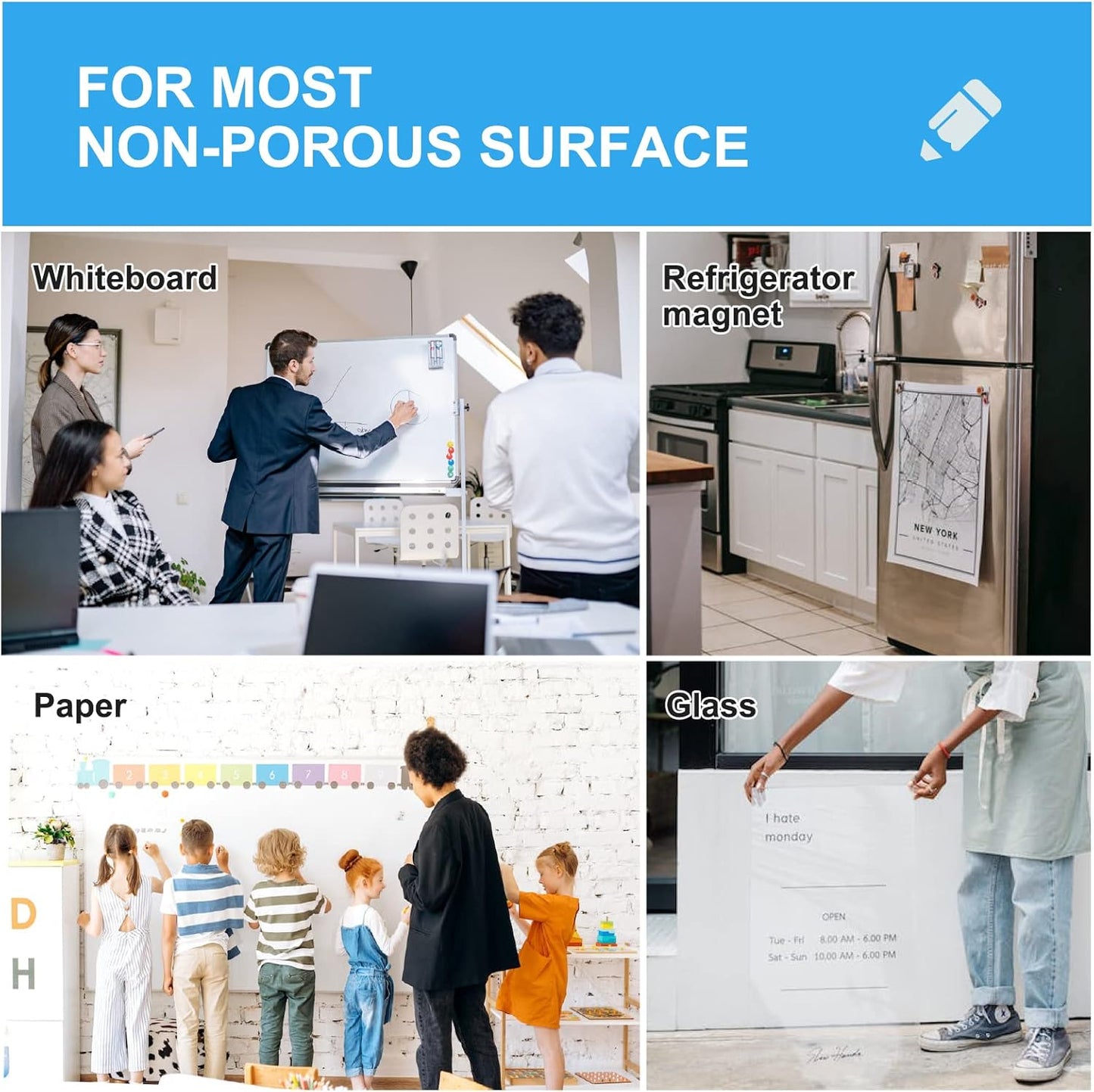 Comix Dry Erase Markers, Fine Tip Whiteboard Magnetic Markers with Eraser Cap, 36 Bulk 12 Colors Low Odor Markers for Kids Teachers