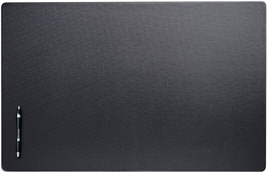 Dacasso Leatherette Desk Mat Without Rails - Luxury Leather Desk Blotter for Writing - Executive Desk Surface Protector - (Black, 30 x 19)