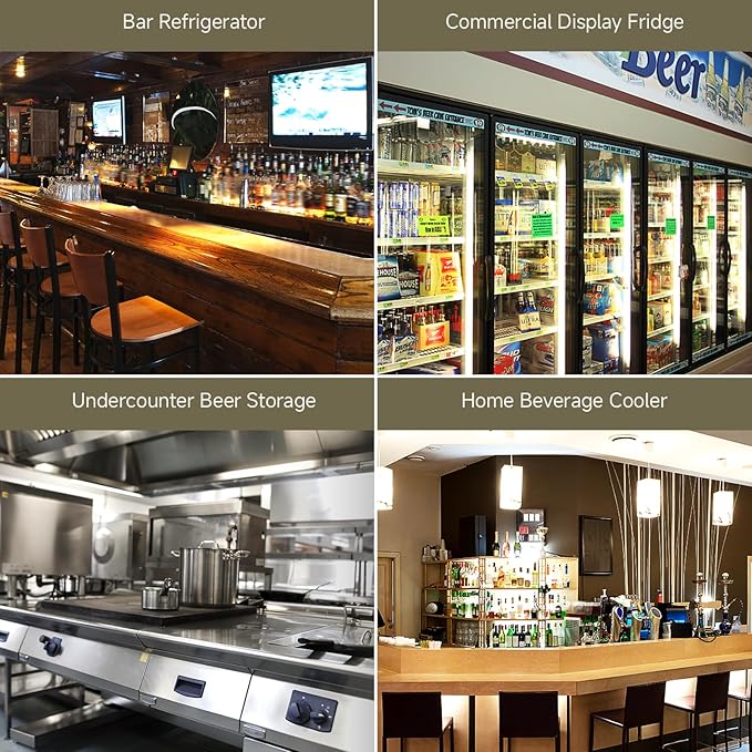 BODEGACOOLER Back Bar Cooler With 2 Glass Doors,Commercial Bar Cooler Under Counter7.4Cu.Ft,Back Bar Fridge, Beverage Bar Refrigerator with LED Lighting for Display Beverage,for Beer,Soda Drinks,Wine