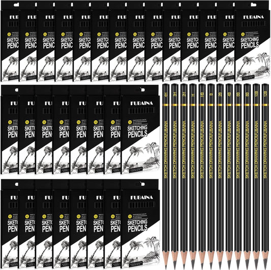 360 Pcs Drawing Sketching Pencil Set Professional (12b - 4h) Graphite Charcoal Gift Bulk for Artists Beginners, Pro Artists, Drawing Art, Sketching