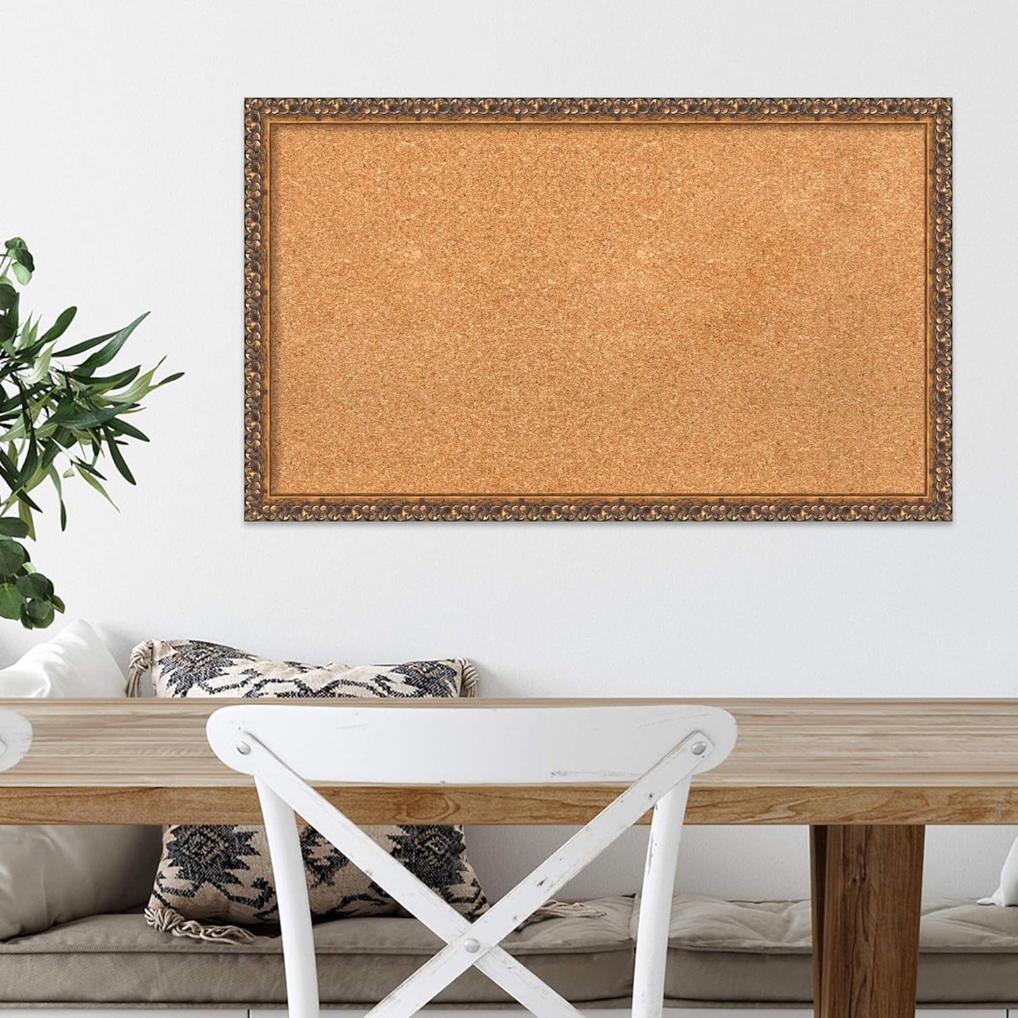 Amanti Art Natural Cork Board for Wall, 18x30 Vision Board with Bronze Frame, Medium Corkboard Office Decor for Home Organization, Traditional Corkboard Pinboard to Display Items for Home