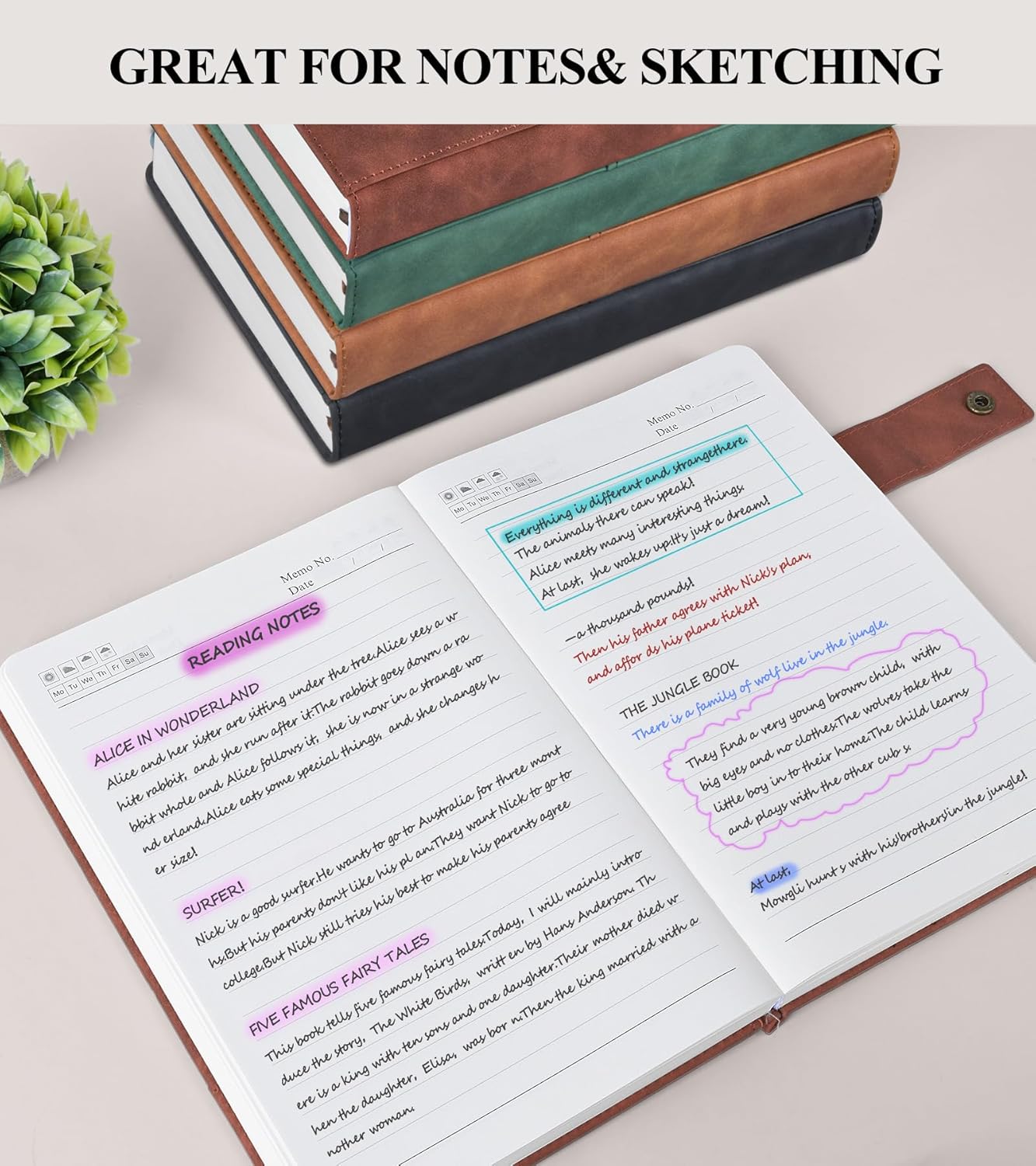 365 Page Thick Lined Journal Notebook for Men Women, A4 Large Leather Journals for Writing, Hardcover Notebooks for Work, School, Note Taking, Business, Travel Diary, College Ruled 8.5" x 11"