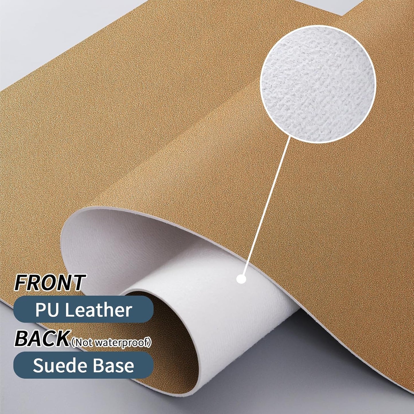 Bloss Gold Leather Desk Mat 35.4" x 15.7", Large Keyboard Pad for Desk, Desk Matt for Desktop, Waterproof Desk Pad Mat, Computer Mat for Office/Home/Decor