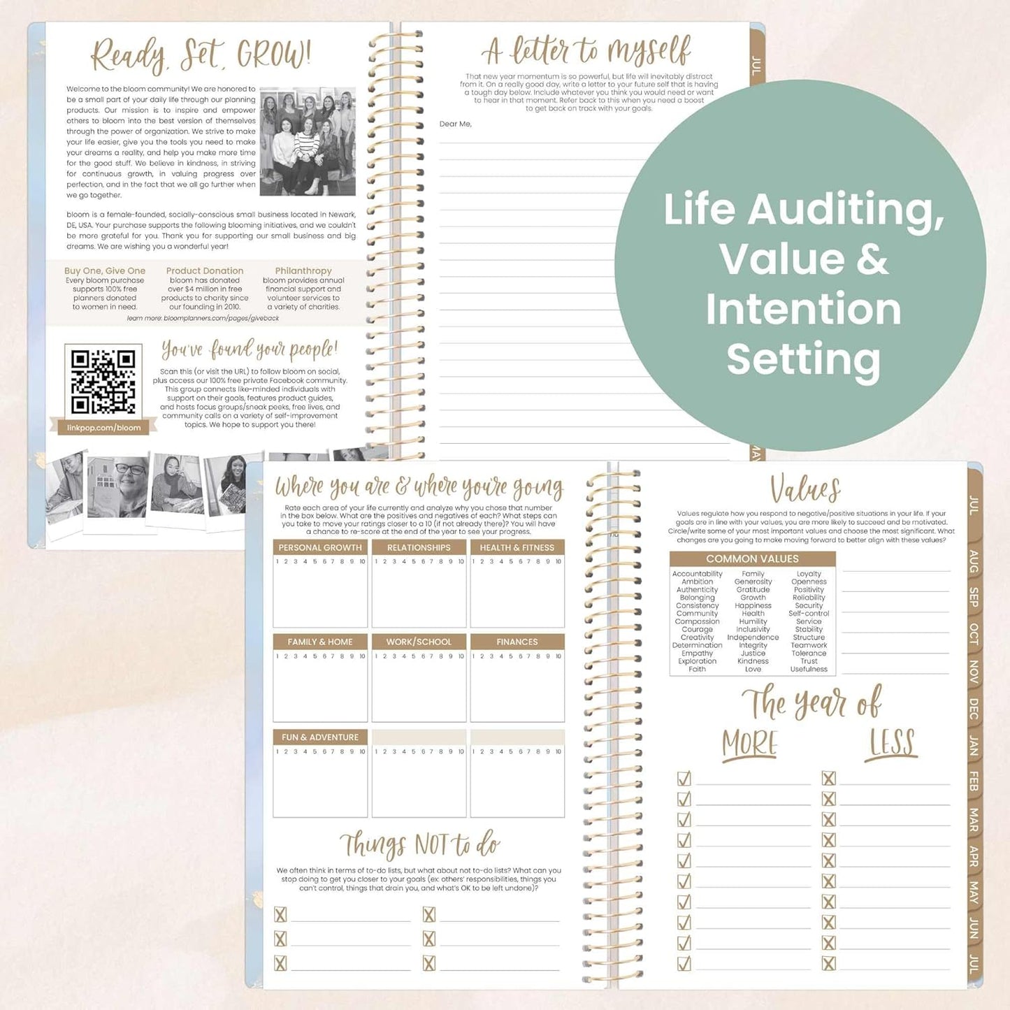 bloom daily planners 2025-2026 Academic Year Daily Planner (July 2025 - July 2026) - A5 Weekly & Monthly Calendar Agenda Organizer Book with Stickers - 5.5" x 8.25" - Iridescent Opal