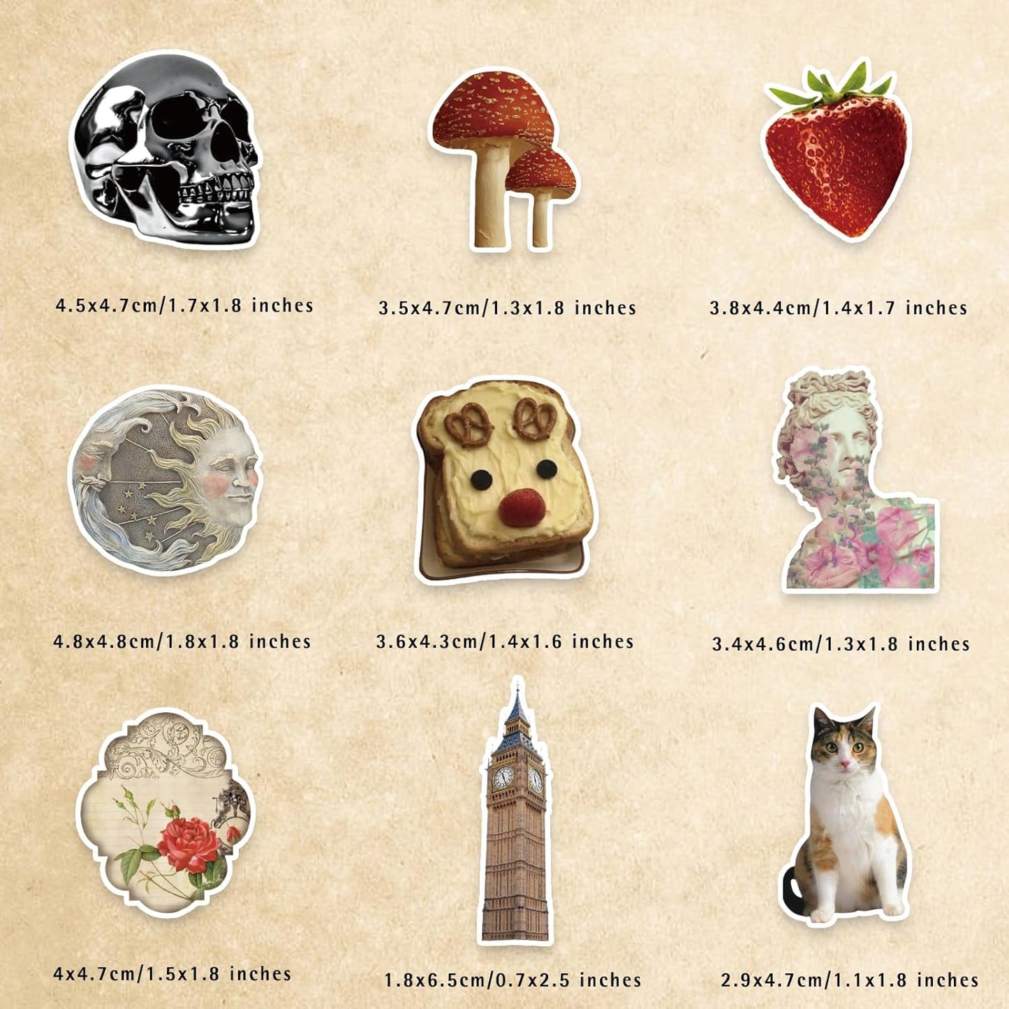 480 Pcs Vintage Aesthetic Stickers for Scrapbooks Laptop Water Bottles Skateboard Notebooks Phone Kindle, Cute Vinyl Stickers for for Kids Teens Adults Girls