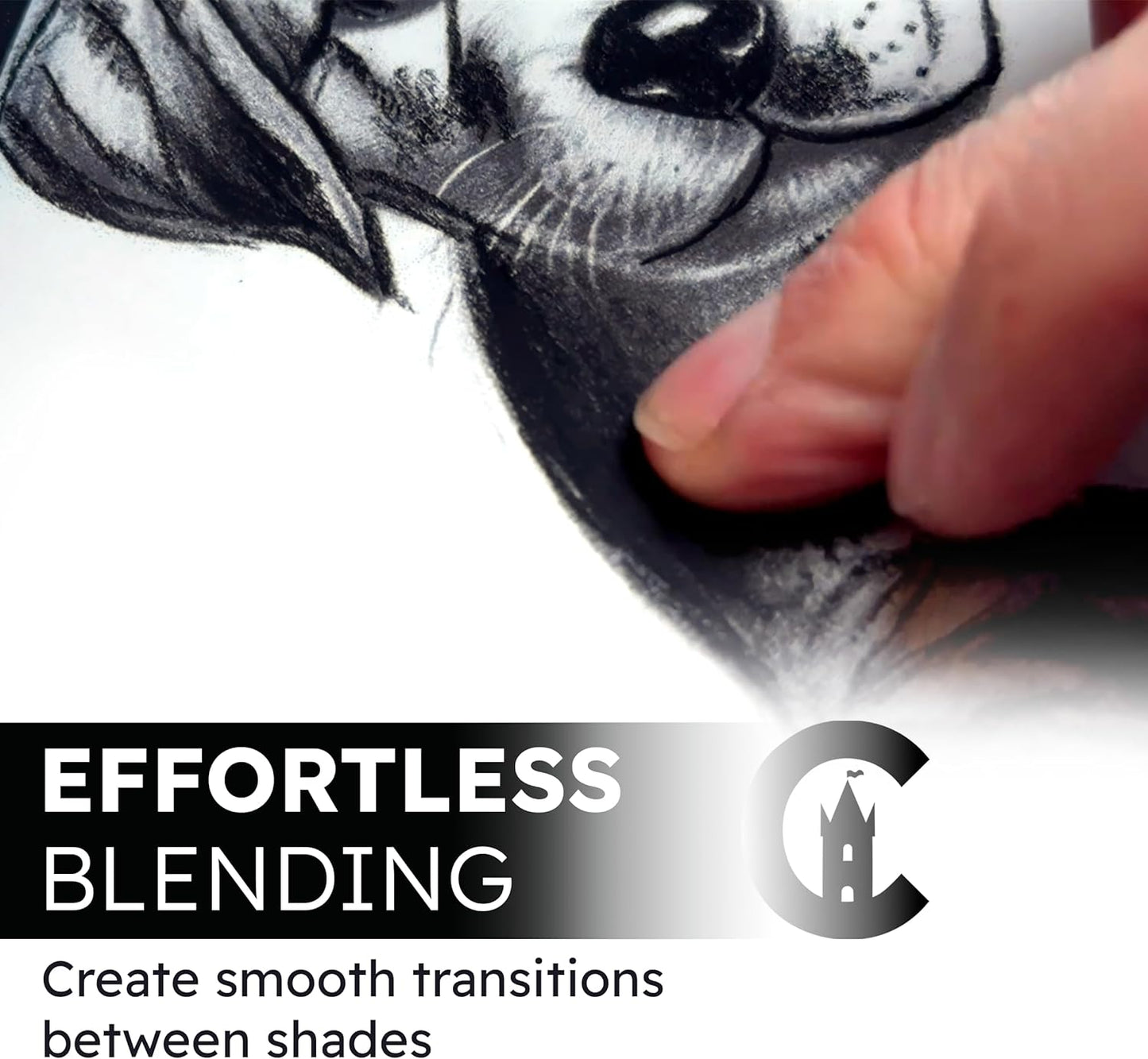 Charcoal Château - 24 Charcoal Pencils - Four Professional Hardness Levels - Perfect for Rich Shading, Sketching, Drawing & Art (24PCs)