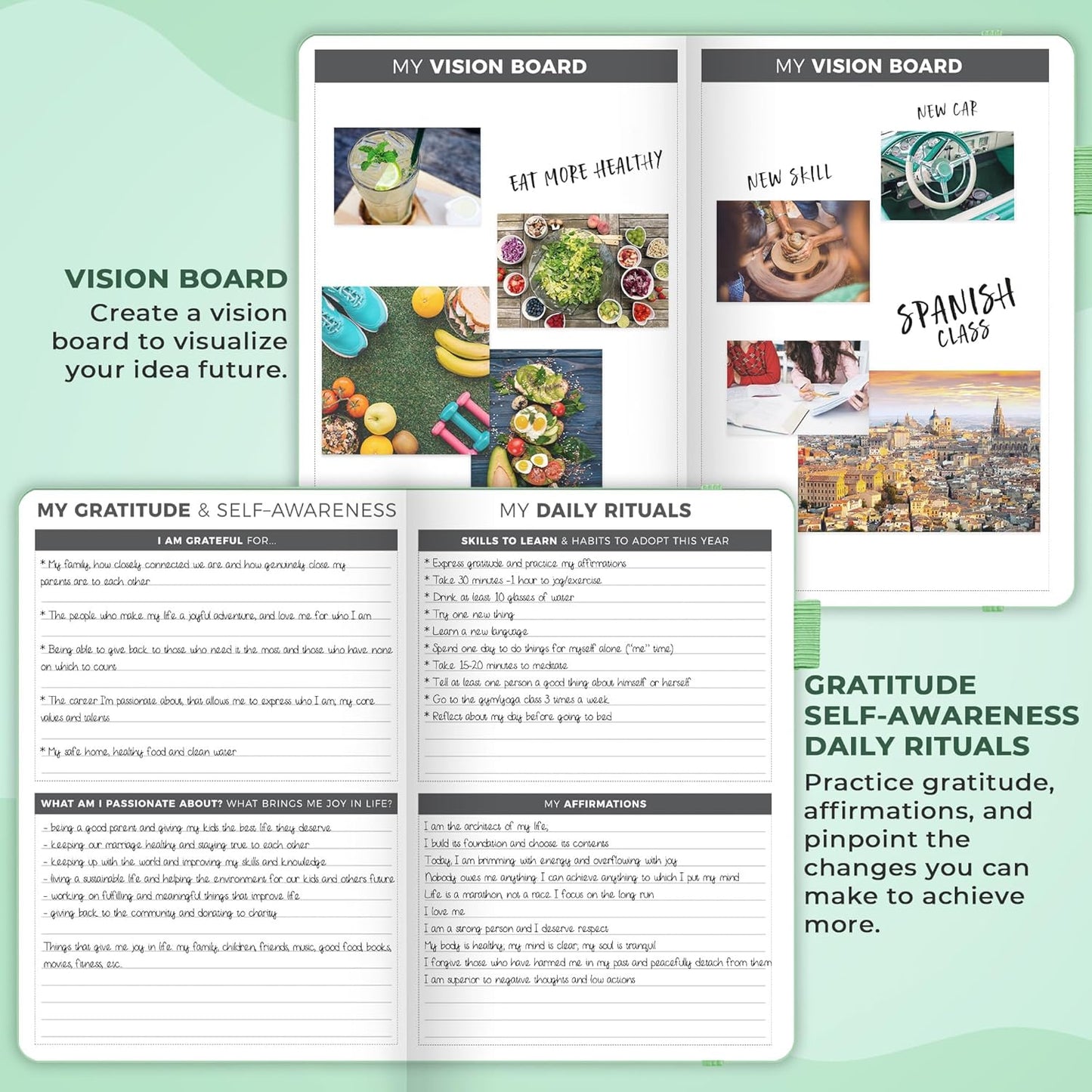 Clever Fox Planner – Undated Weekly & Monthly Planner for Productivity, Time Management & Goals – Organizer Journal – A5 (Mint Green)