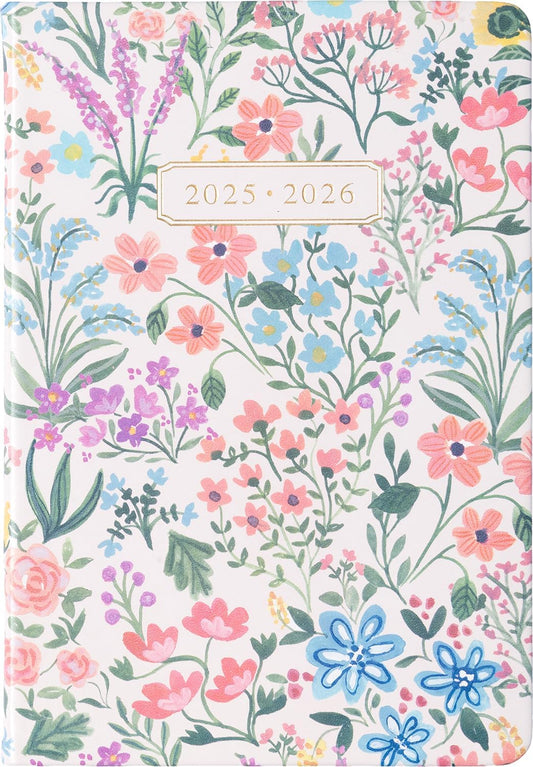 2025-2026 Eccolo 18 Month Bound Planner, Monthly & Weekly Pages (5.25 x 7.75" - July 2025 - Dec 2026 - Flower Garden)