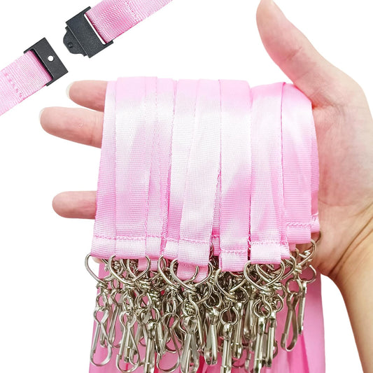 DE Breakaway Lanyards for Id Badges,Teacher Lanyard with with J-Hook Bulk Flat Lanyards for Name tag ID Badges Holder