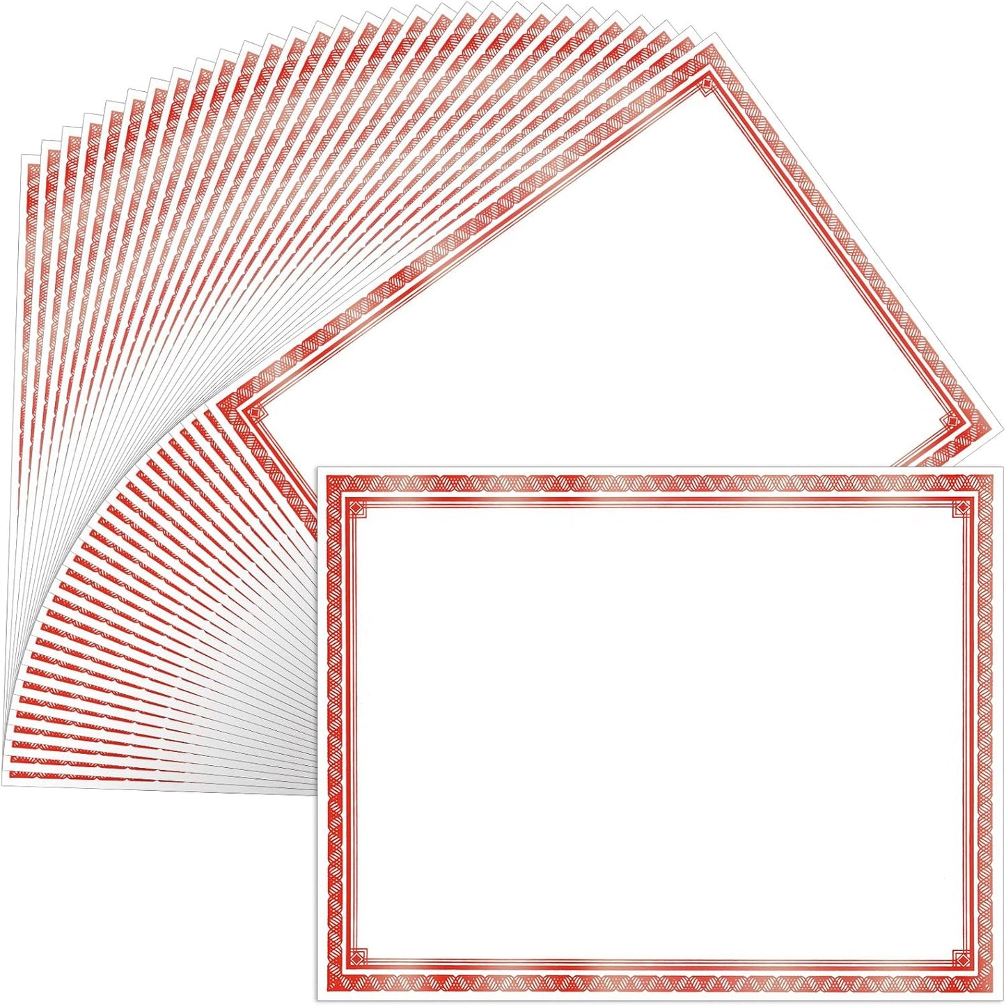 150 Sheets Foil Award Border Certificate Papers 8.5 x 11 for Printing Blank Customizable Awards Certificates for Graduation Diploma Achievement Scholarship Business Employee Document (Red)