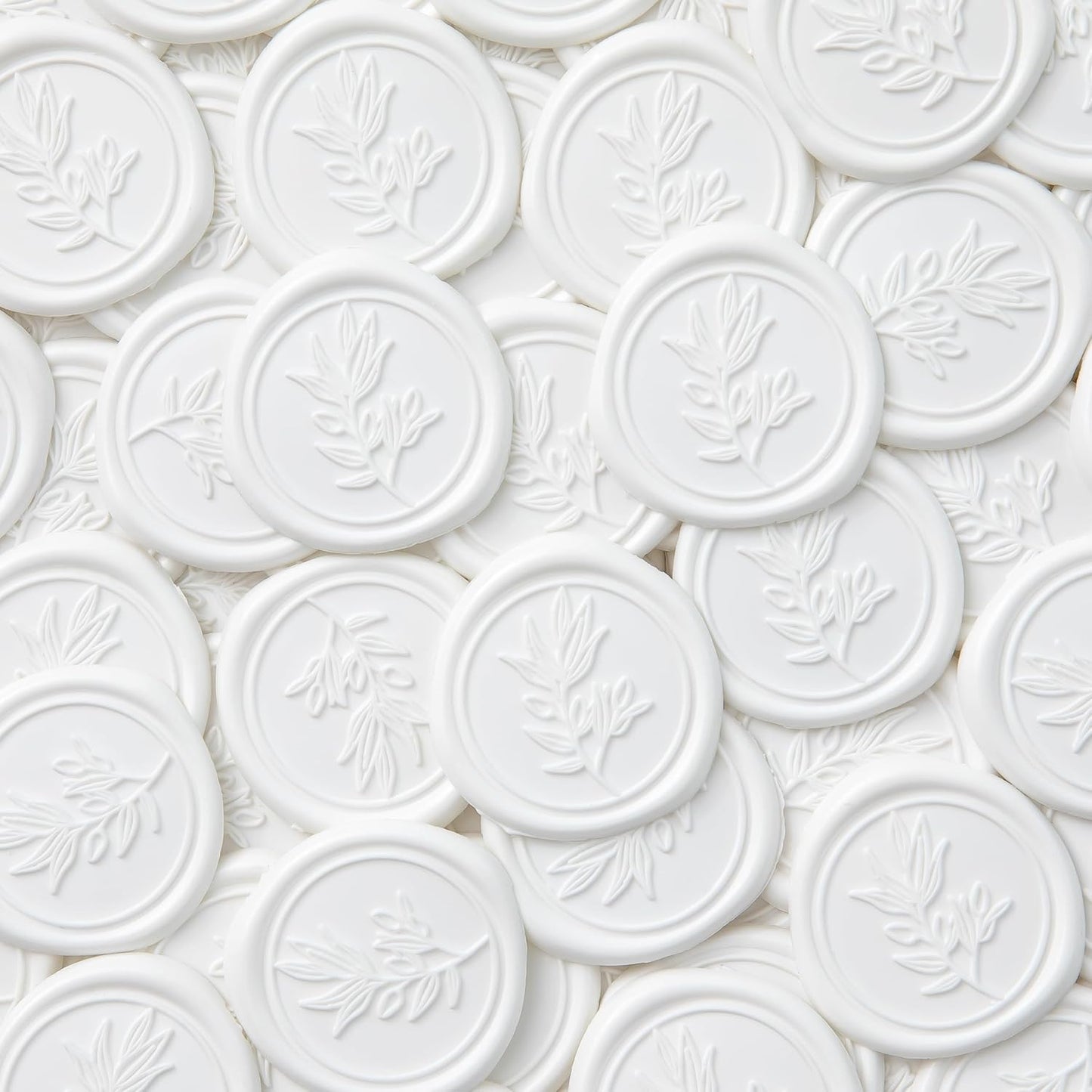 PONATIA White Wax Seal Stickers - 50 Pcs Self- Adhesive Wedding Invitation Seal Stickers, Perfect for Invitations, Envelopes Christmas Cards, Gift Wrapping, Party Menu Decor