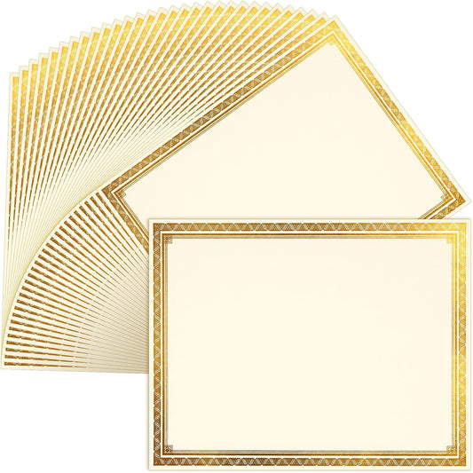 150 Sheets Certificate Paper 8.5 x 11 for Printing Blank Award Certificate for Graduation Diploma Achievement Participation Award Document(Gold)