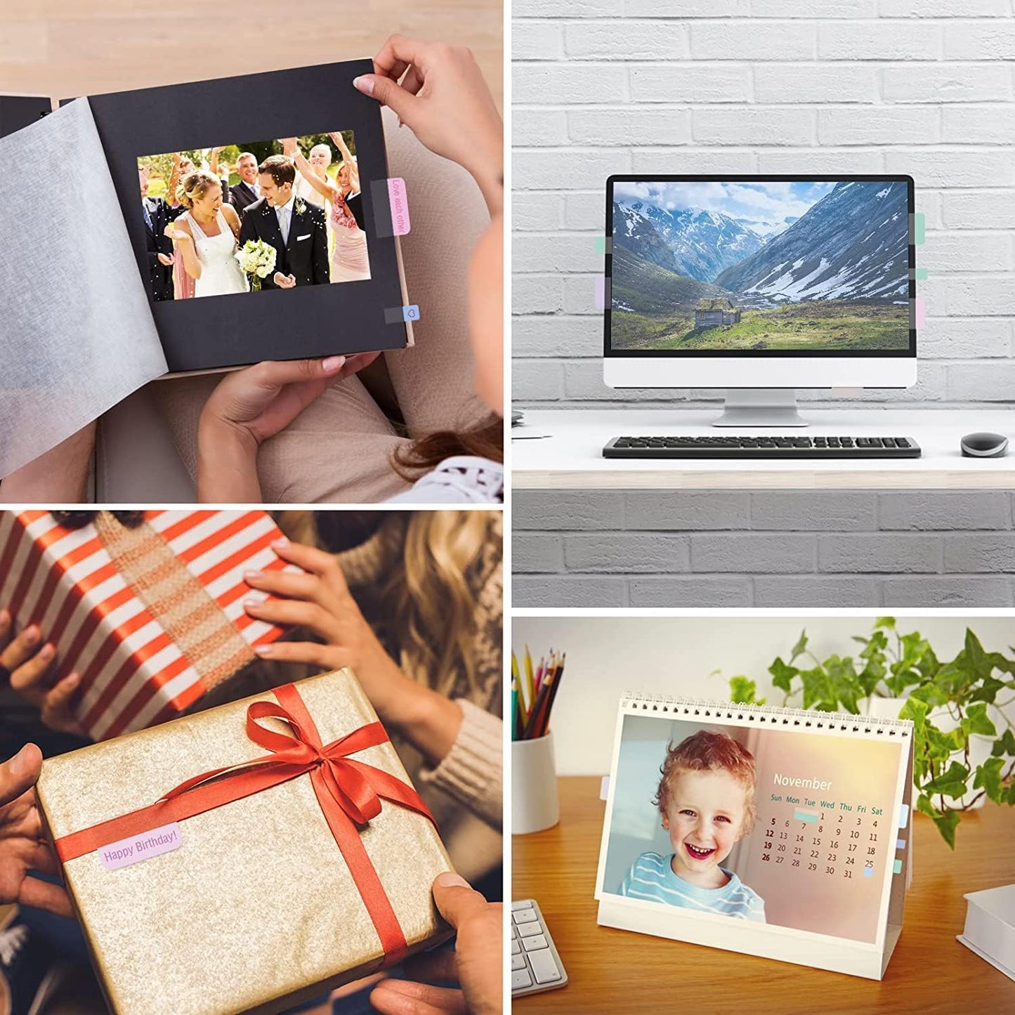 420 pcs Index Tabs, 3 Sizes Colored Page Markers, Writable and Repositionable Book Tabs, Page Tabs for Reading Notes, Books and Classify Files(Light Color)