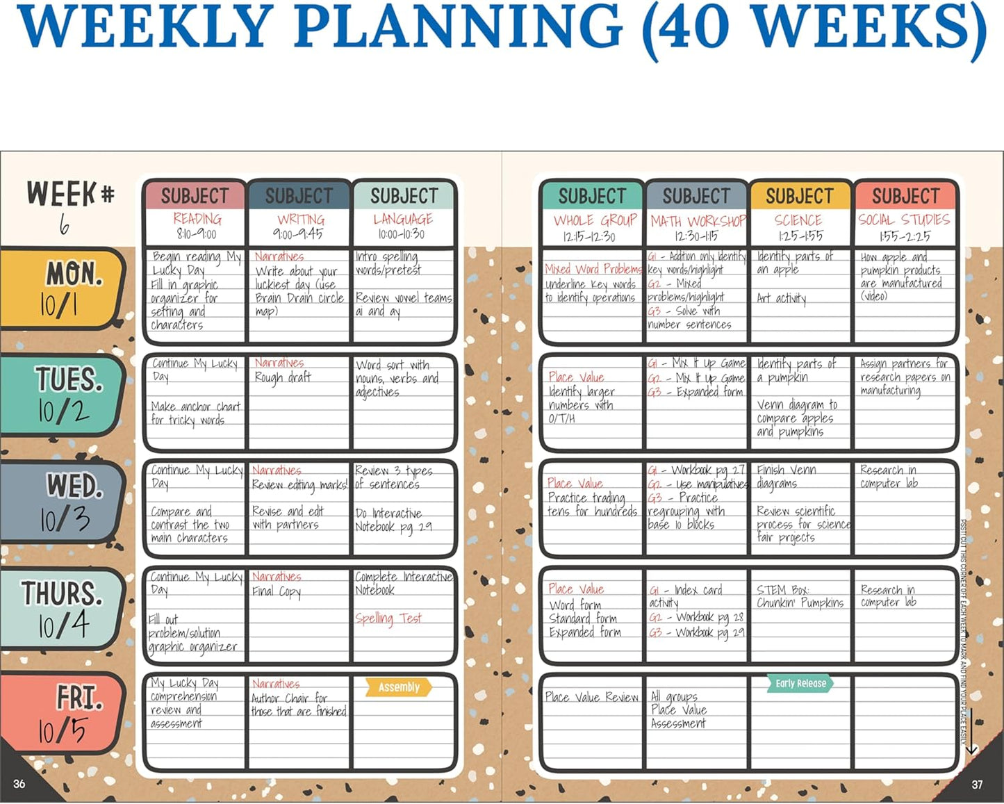 Carson Dellosa We Belong Teacher Planner 2025-2026, Undated 8" x 11" Lesson Plan Book With Stickers, Class Schedule, Weekly Calendar, Classroom Must Haves, Homeschool Essentials, Boho School Supplies