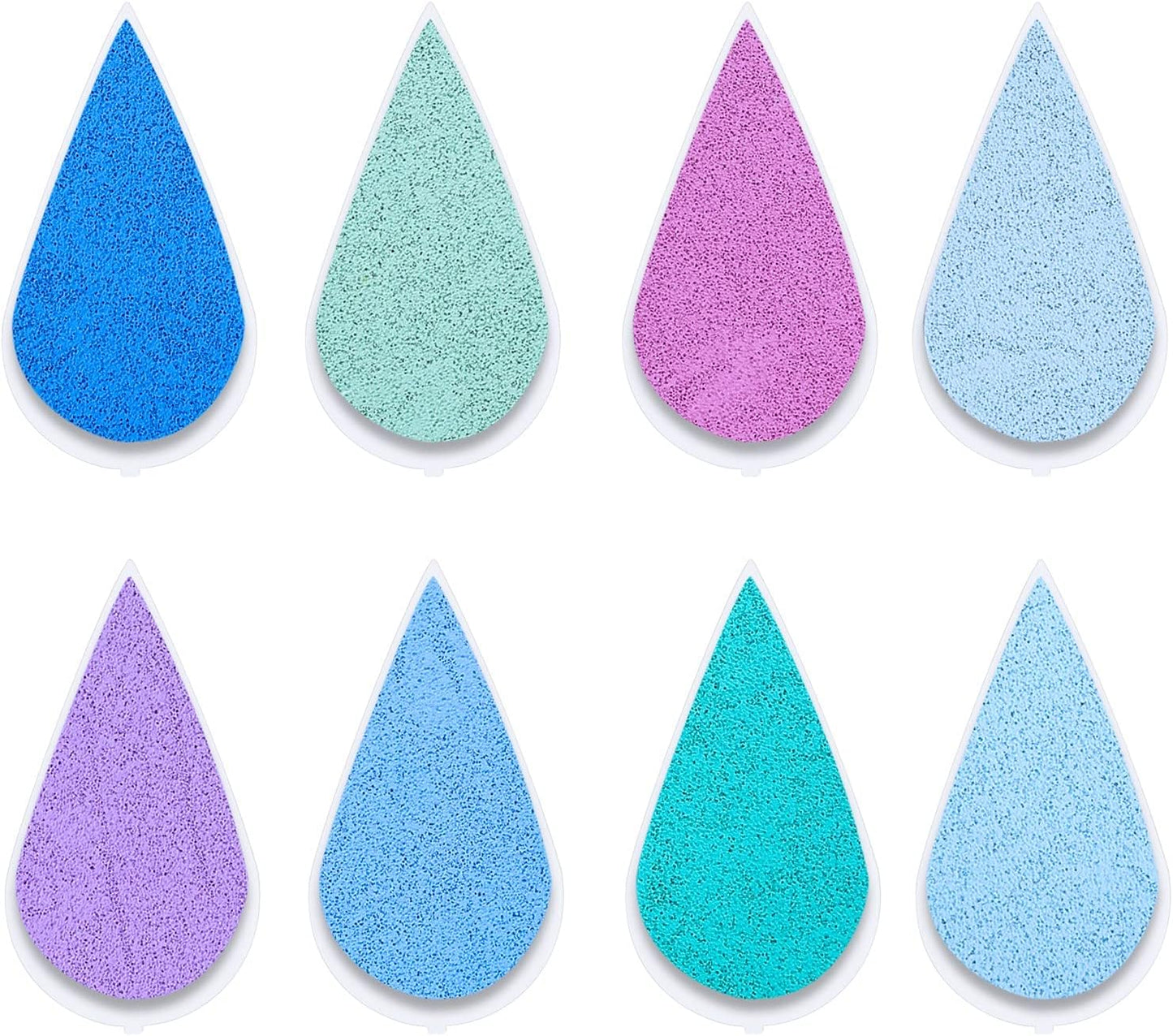 Petal Ink Pads for Rubber Stamps Waterdrop Shaped Stamp Pads with 8 Assorted Colors (Set 1005)