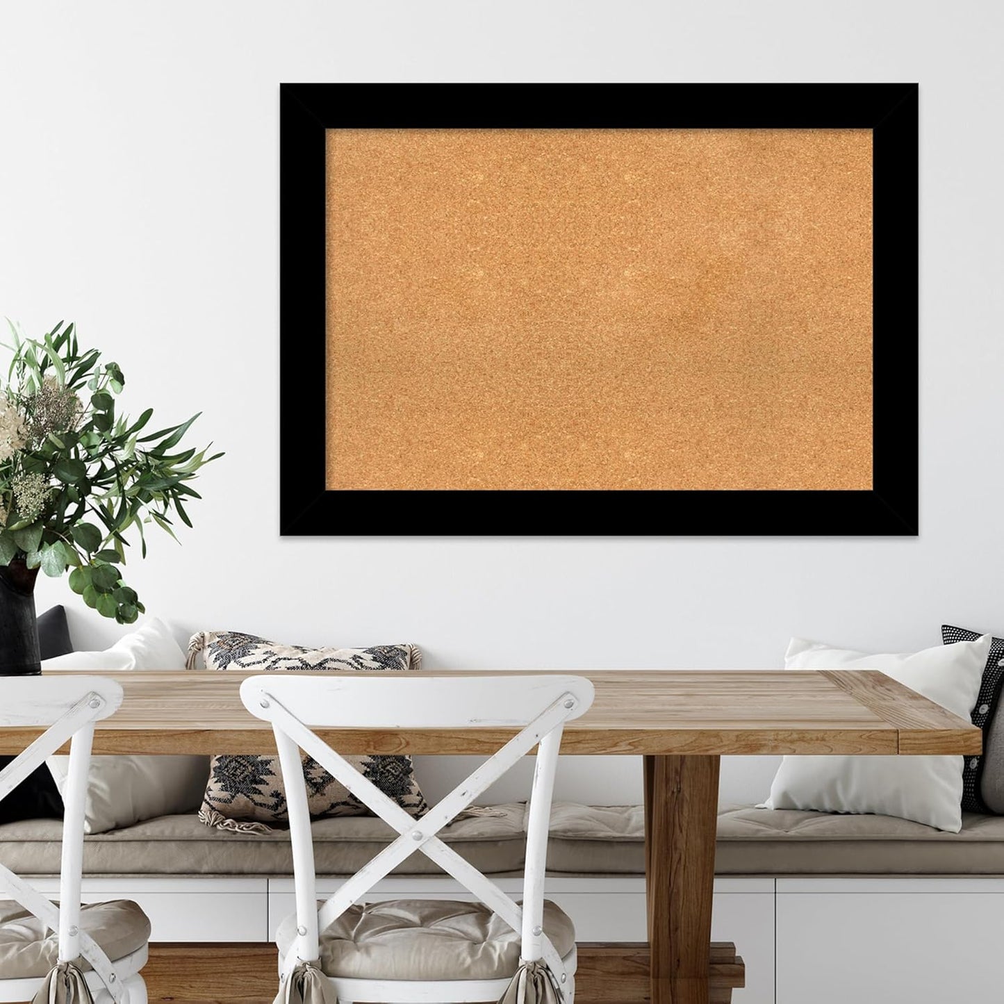 Amanti Art Natural Cork Board for Wall, 29x41 Vision Board with Black Wood Frame, Large Corkboard Office Decor for Home Organization, Casual Corkboard Pinboard to display items for home organization