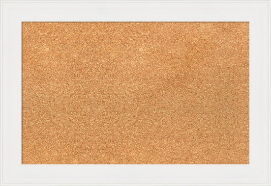 Amanti Art Natural Cork Board for Wall, 17x25 Vision Board with White Frame, Small Corkboard Office Decor for Home Organization, Casual Corkboard Pinboard to Display Items for Home Organization in