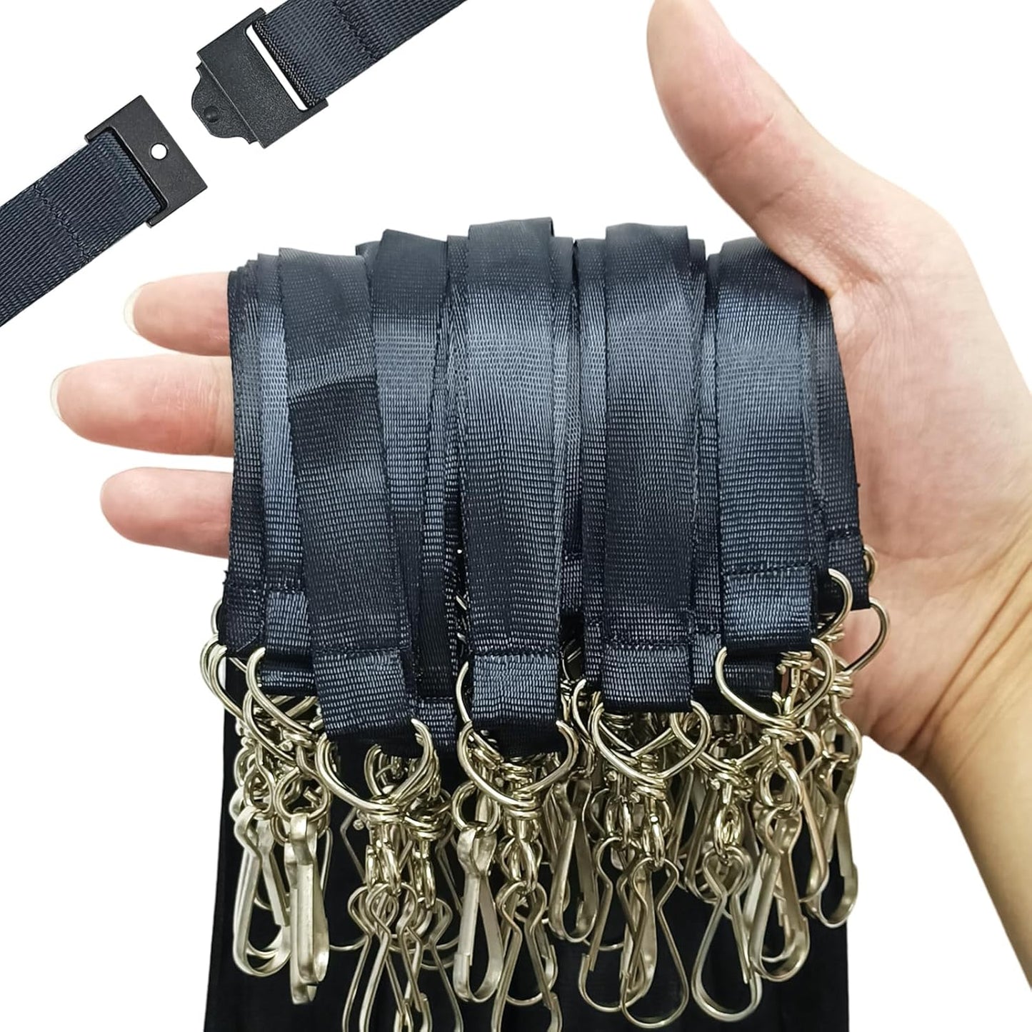 DE Breakaway Lanyards for Id Badges,Teacher Lanyard with with J-Hook Bulk Flat Lanyards for Name tag ID Badges Holder