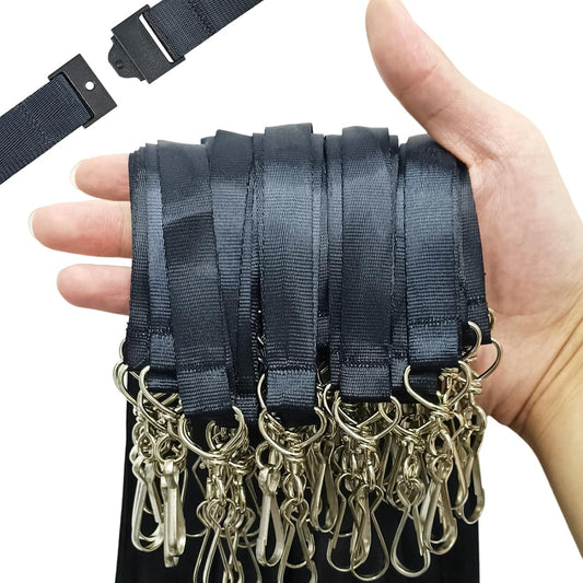 DE Breakaway Lanyards for Id Badges,Teacher Lanyard with with J-Hook Bulk Flat Lanyards for Name tag ID Badges Holder