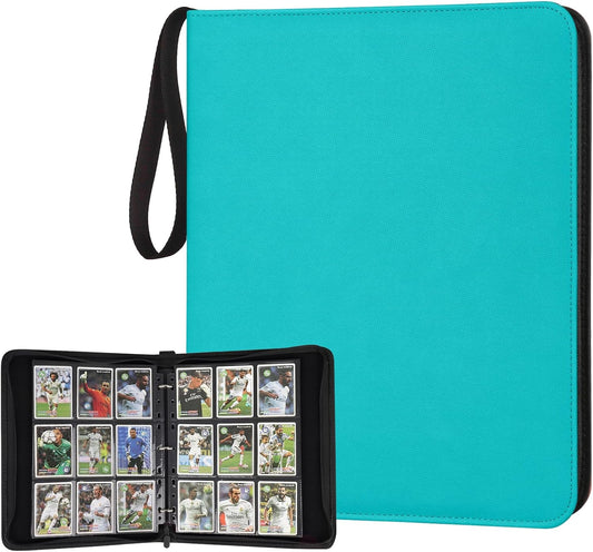 9 Pocket Card Binder, Premium Zip Trading Card Binder, 720 Double Sided Pocket PU Card Collection Binder, Collector Card Album, Card Folder for MTG, TCG, Sports Cards, Game Cards (LAKE BLUE)