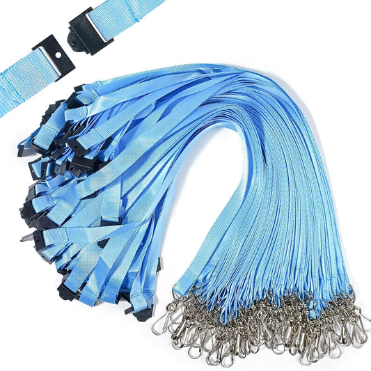 DE Breakaway Lanyards for Id Badges,Teacher Lanyard with with J-Hook Bulk Flat Lanyards for Name tag ID Badges Holder