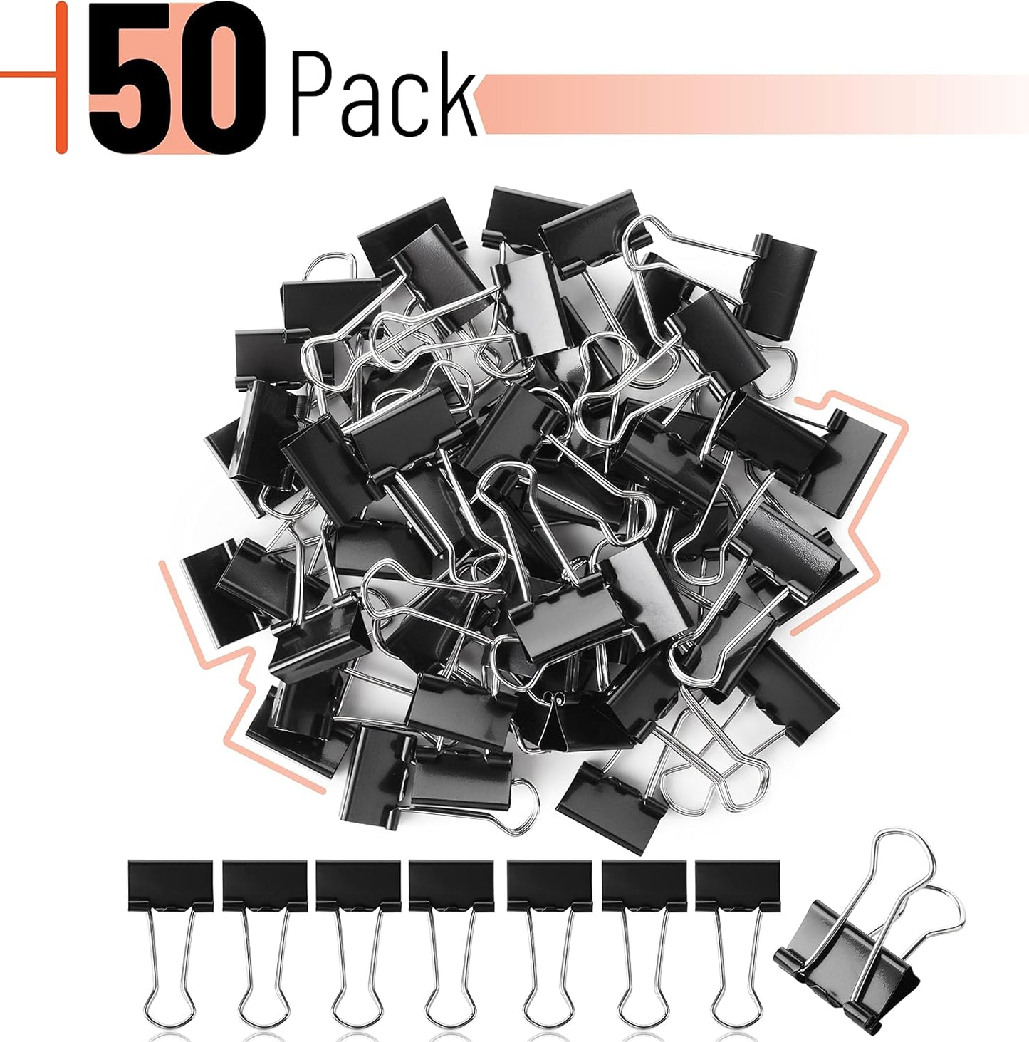 Mr Pen- Binder Clips, 50-Pack, 0.75 in, Black, Mini & Micro, Office Paper Clips