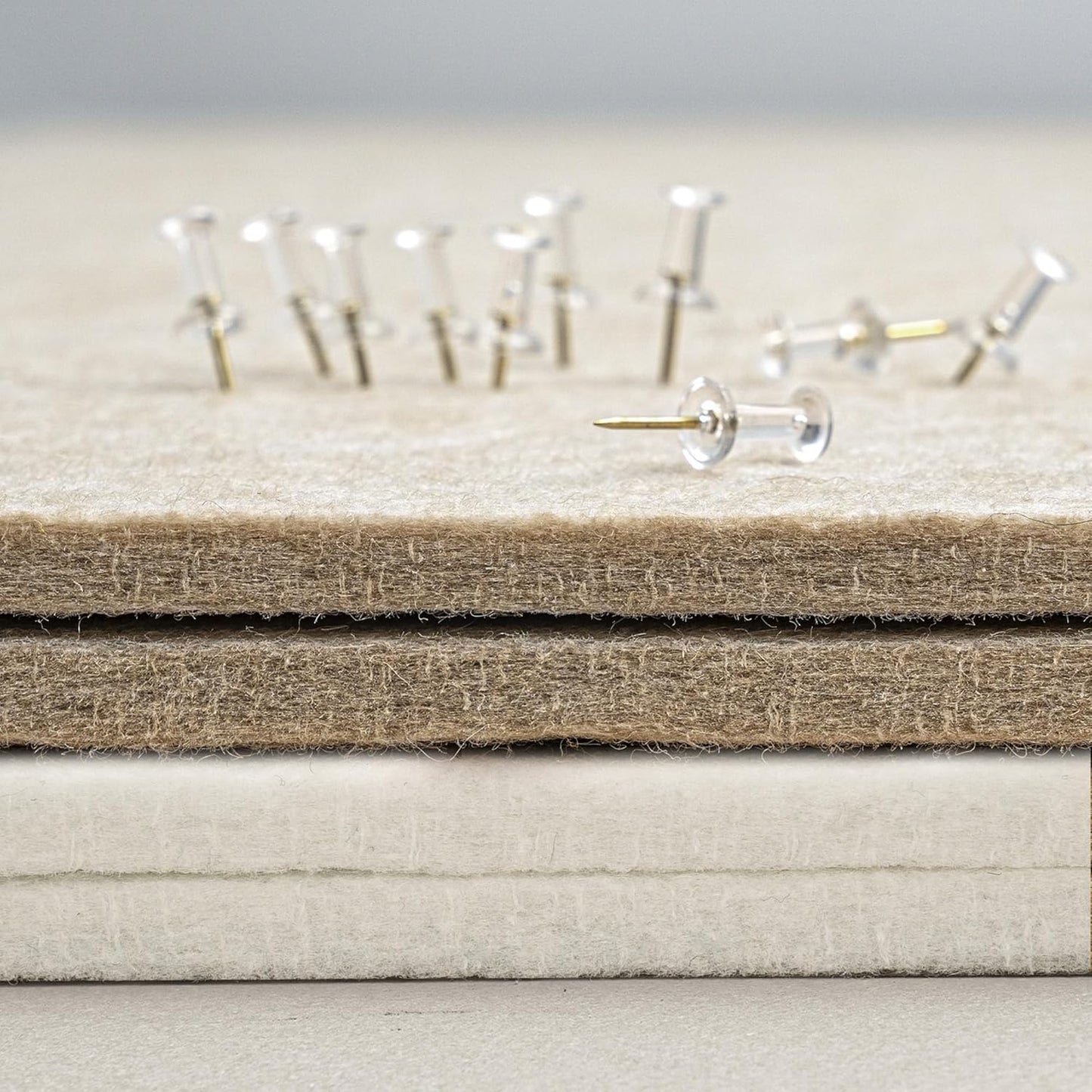 Bulletin Board, 36 x 24 Inches Felt Pin Board - Decorative Cork Alternative for Wall, 3' x 2' Foldable Picture Self-Adhesive Vision Prayer Board With 20 Pushpins - White