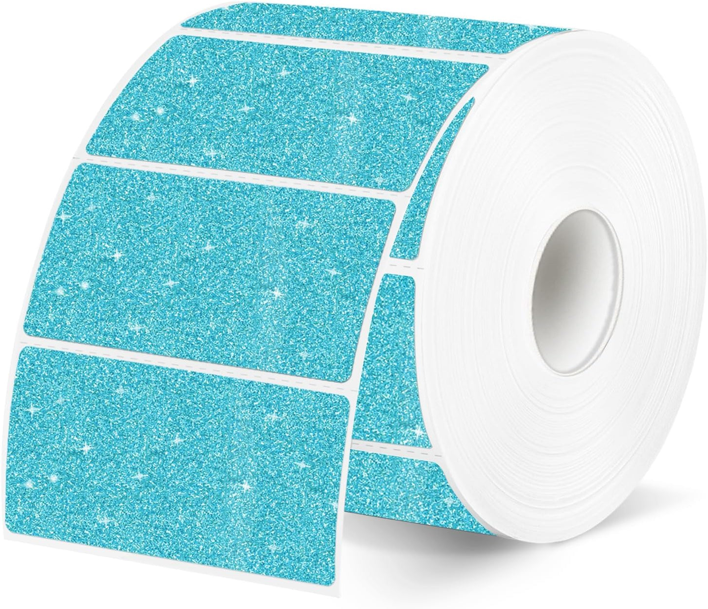 2"x1" Holographic Thermal Labels Stickers, Glitter Direct Thermal Printer Labels, Waterproof Self-Adhesive Address Shipping Label Stickers, 300 Sheet/ 1 Roll, Holographic Shiny Blue