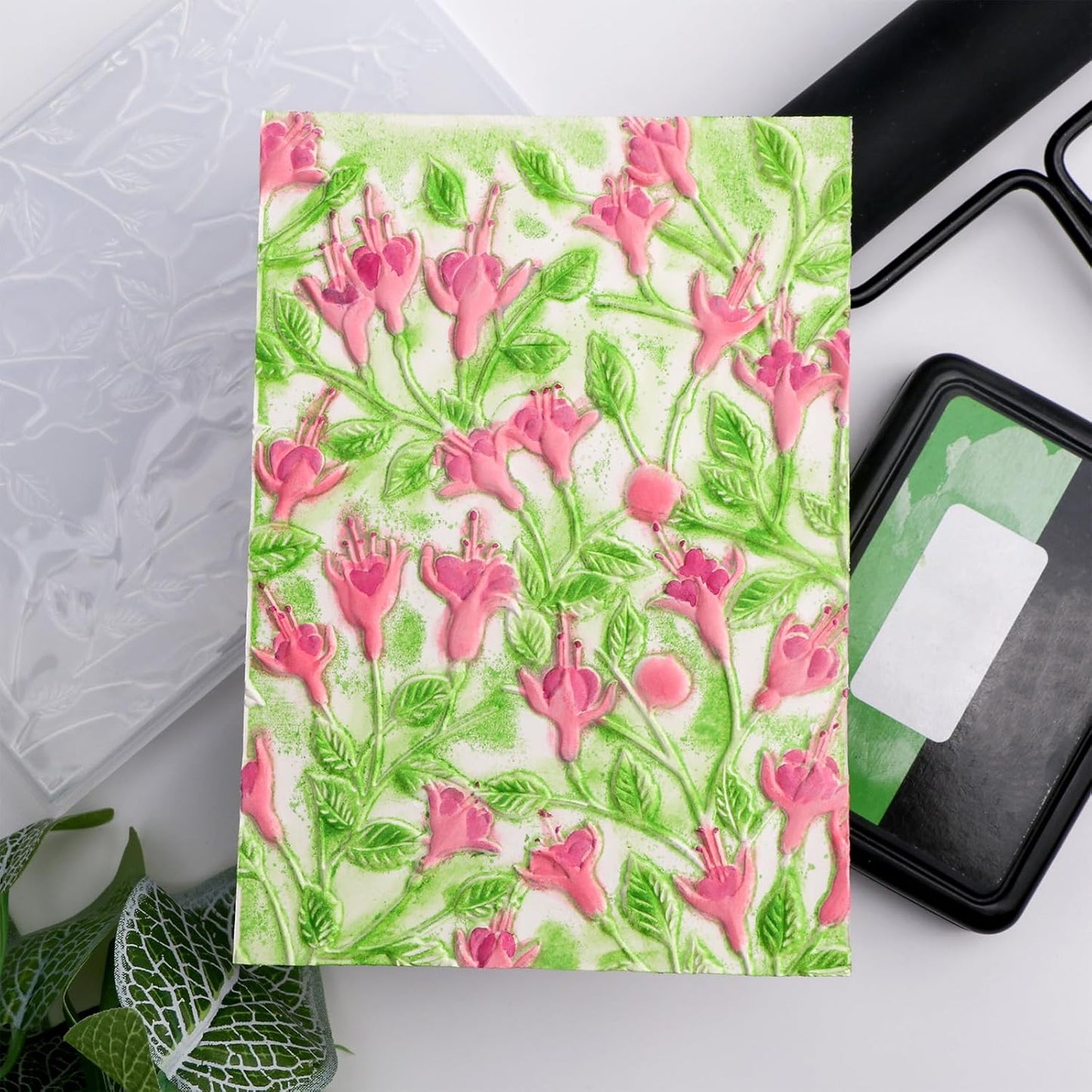 BAOFALI 3D Morning Glory Plastic Embossing Folders for DIY Scrapbooking Photo Album Card Paper Craft Decoration for Card Making,Embossing Template Paper Card Embossing Stencil 6.3" L x 4.5" W.