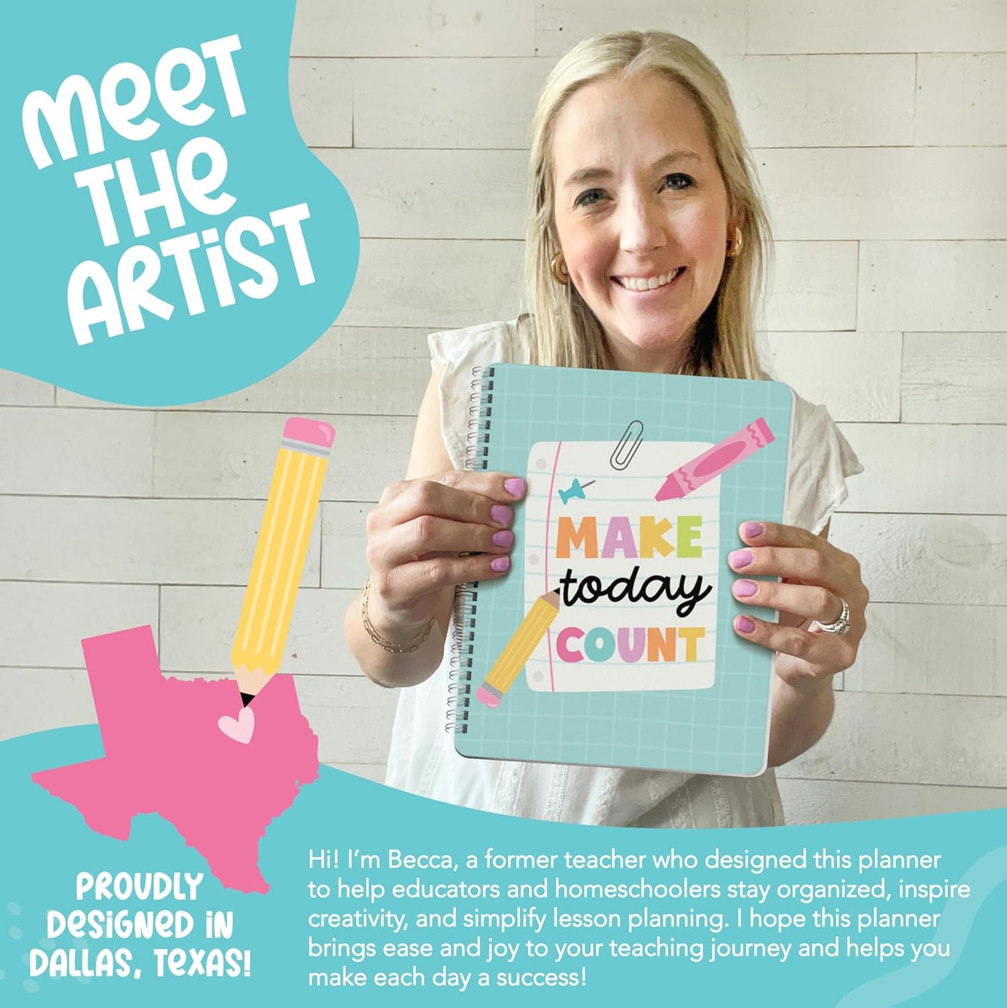 Hadley Designs Teacher Planner 2025-2026 – Undated Teacher Planners, Homeschool Lesson Planner Book For Teachers Must Haves, Lesson Plan Book For Teachers Classroom Supplies & Appreciation Gifts