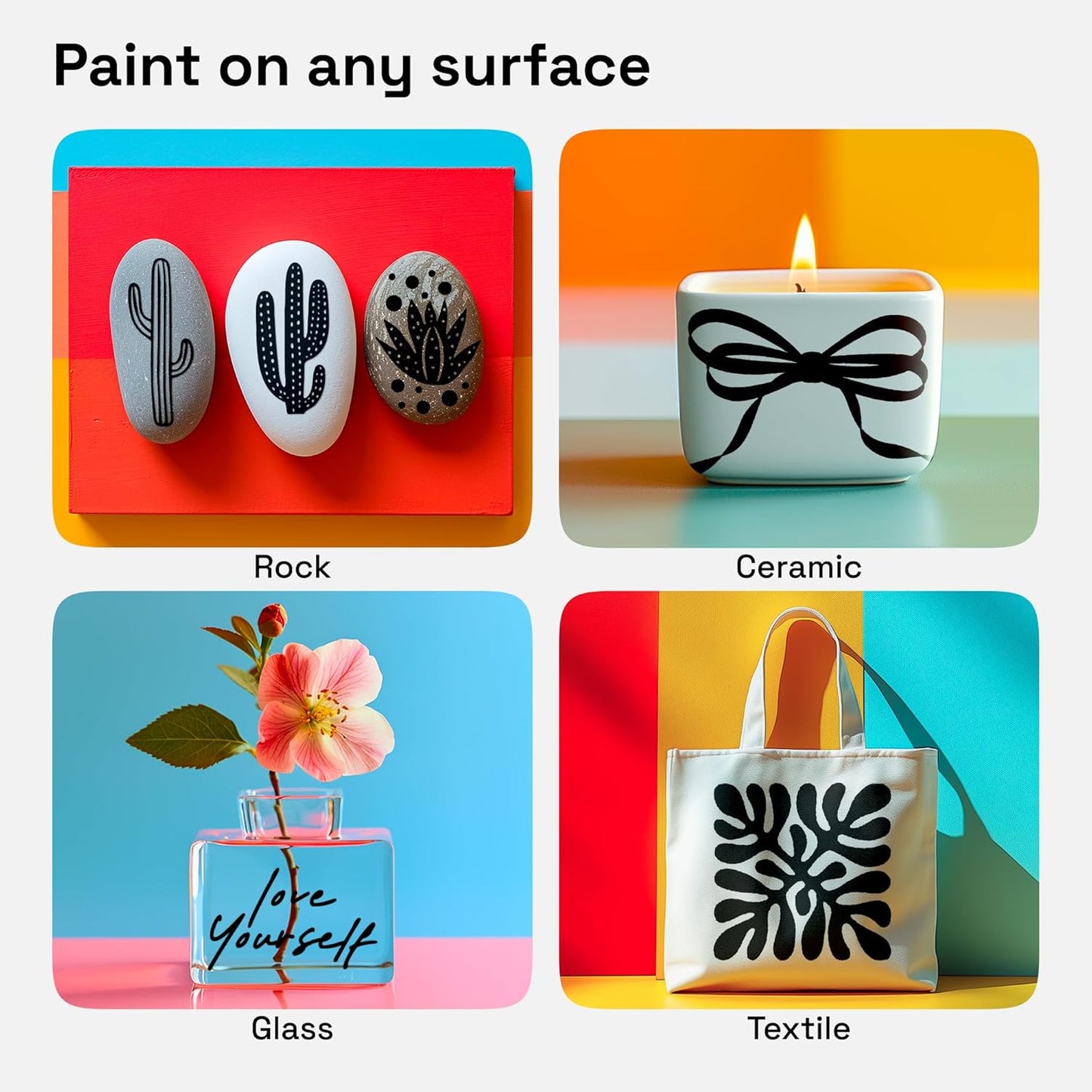 ARTISTRO 5 Black Dual-Tip Acrylic Paint Pens - 1-5 mm Brush + 1mm Fine Tips - Multisurface Markers for Fabric, Glass, & More