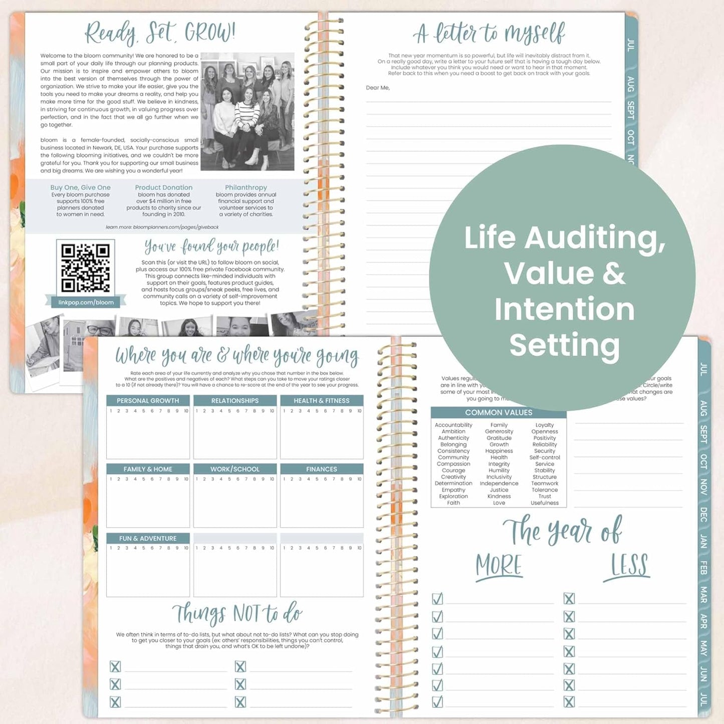 bloom daily planners 2025-2026 (8.5" x 11") Academic Year Day Planner (July 2025 - July 2026) - Weekly & Monthly Dated Agenda Organizer with Stickers & Tabs - Painted Peonies