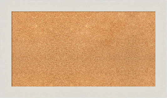 Amanti Art Natural Cork Board for Wall, 17x29 Vision Board with White Frame, Medium Corkboard Office Decor for Home Organization, Country Rustic Corkboard Pinboard to Display Items for Home