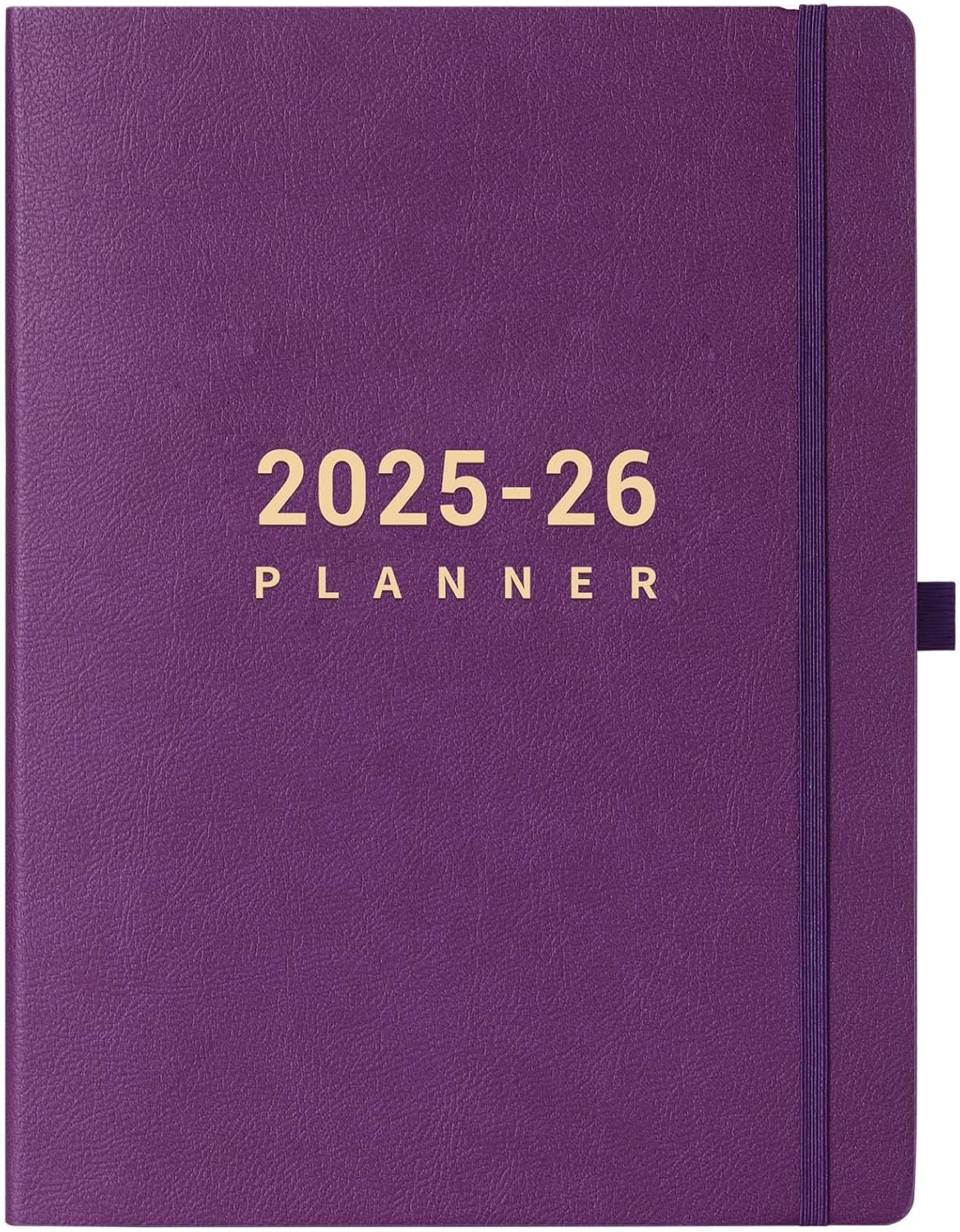 2025-2026 Planner - Academic Planner 2025-2026, July 2025 - June 2026, Planner Daily Weekly and Monthly, 8.5" x 11", Pen Holder, Calendar Stickers, Pocket, 25 Notes Pages, Faux Leather Cover