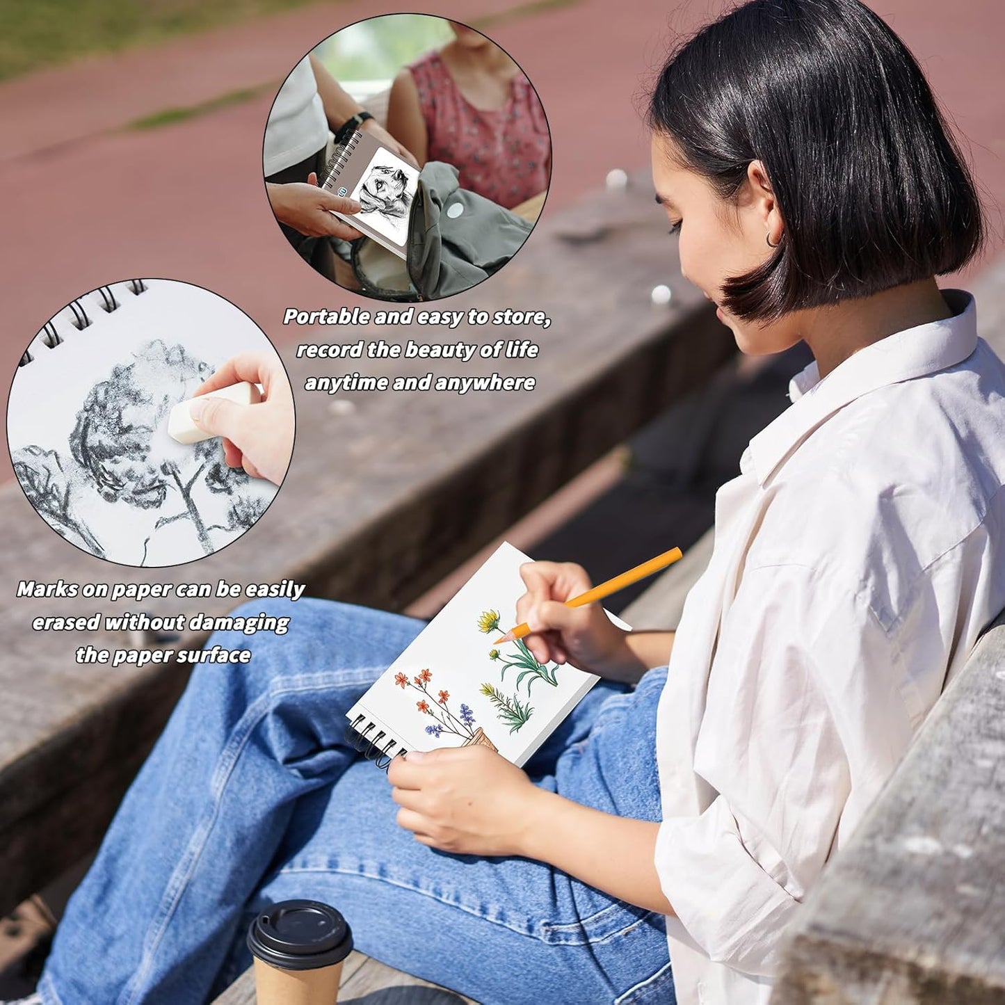 20 Pcs Sketch Book Bulk 5.5 x 8.5 In Drawing Paper Pad Top Spiral Bound Sketch Book 800 Sheet 68lb/100gsm Thick Paper Acid Free Mixed Media Sketchbook Art Supplies for Kid Adult Painting Beginner Artist