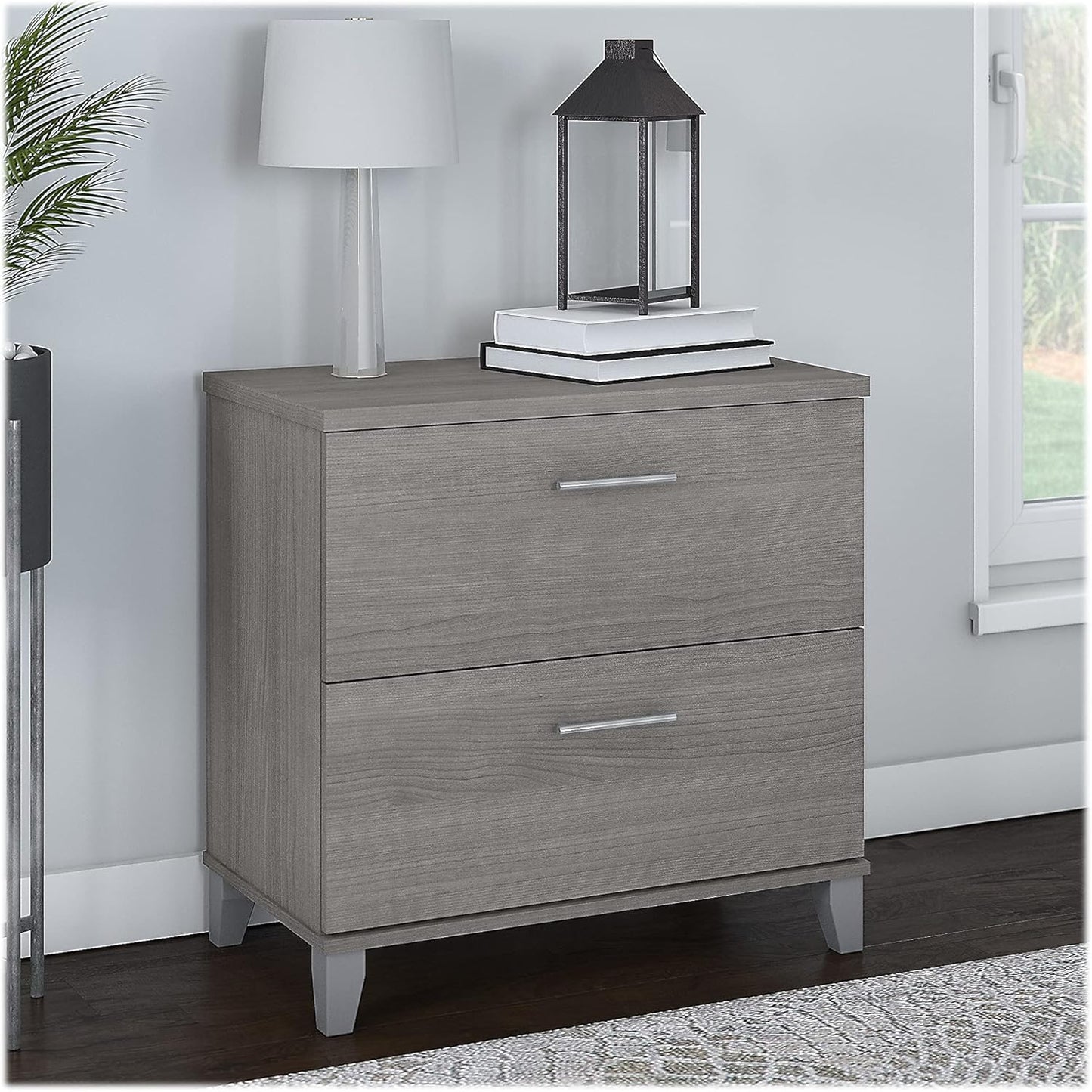 Bush Furniture Somerset 2 Drawer Lateral File Cabinet in Platinum Gray