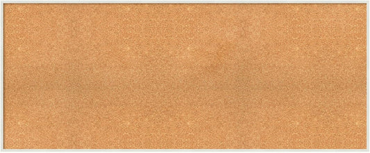 Amanti Art Natural Cork Board for Wall, 23x55 Vision Board with White Frame, Oversize Corkboard Office Decor for Home Organization, Modern Corkboard Pinboard to Display Items for Home Organization in