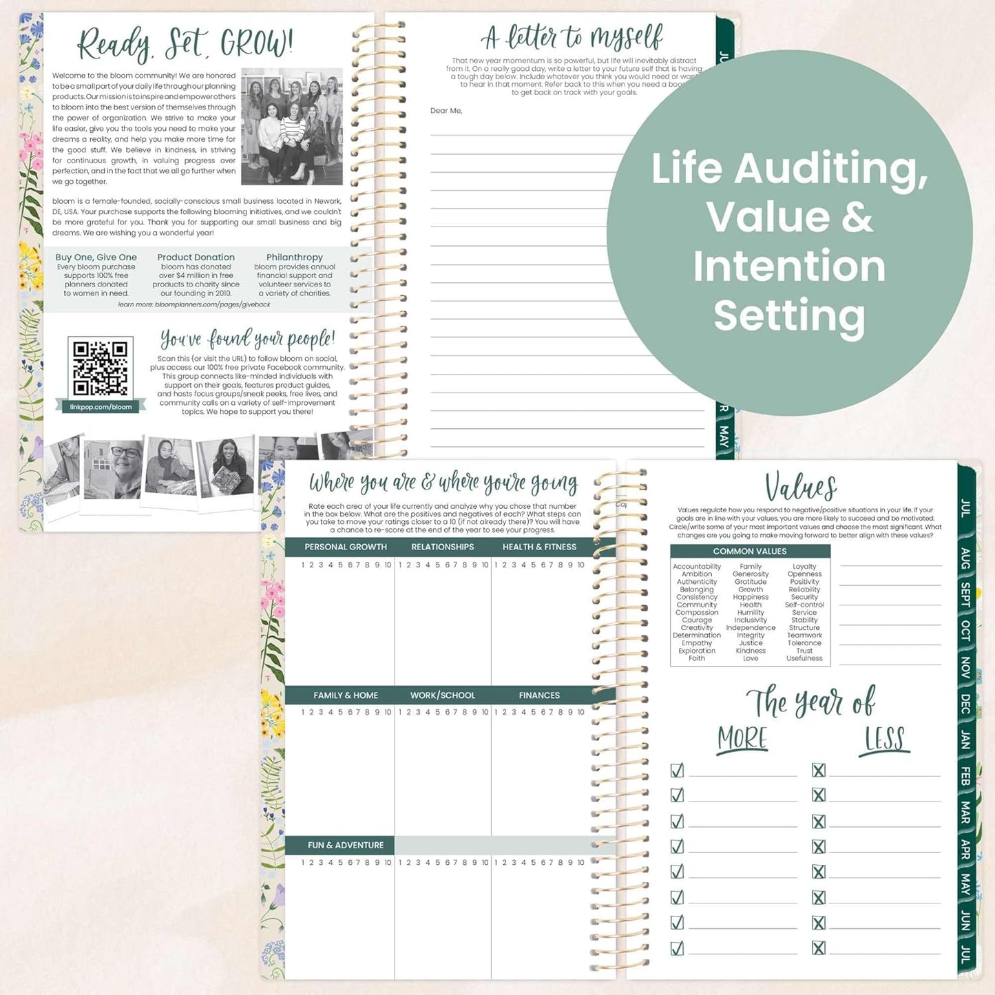 bloom daily planners 2025-2026 Academic Year Pocket Planner (July 2025 - July 2026) - 4” x 6” MINI Weekly Monthly Agenda Organizer & Calendar Book - Garden Party, Beige