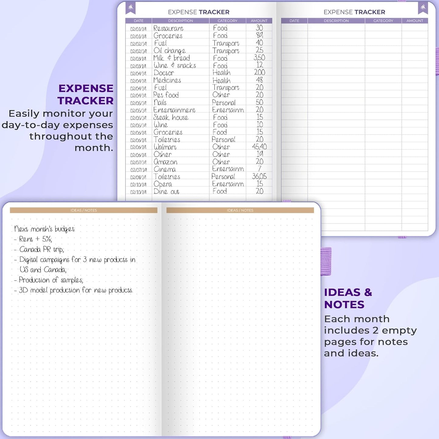 Clever Fox Budget Book 2.0 – Simple Budgeting Planner for Beginners – Financial Notebook with Money Spending, Debt & Bill Tracker (Lavender)